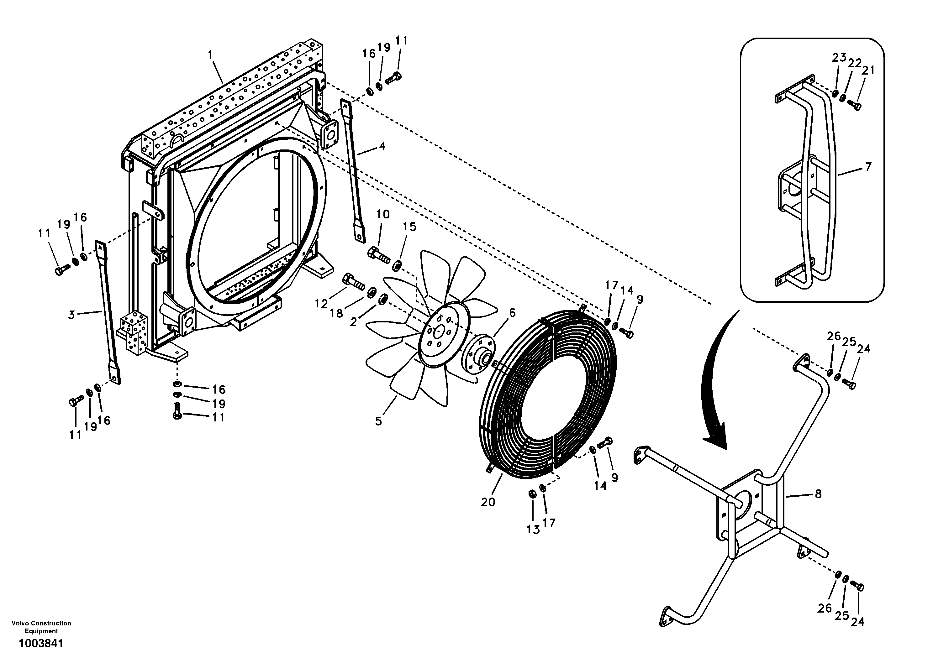 Hydraulic system, oil cooler mount — volvo parts diagram