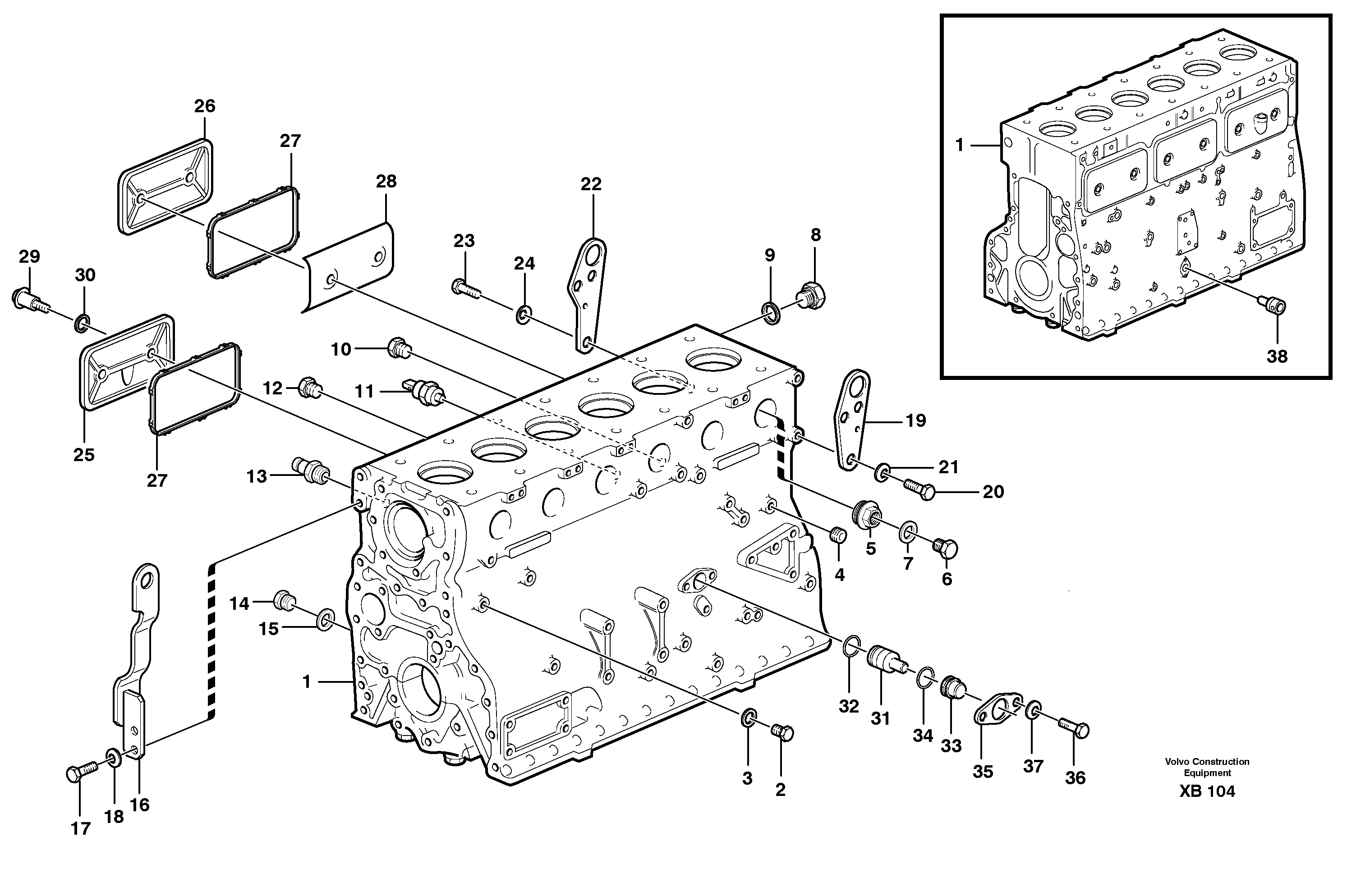 Cylinder block  D10B ENGINE — volvo parts diagram