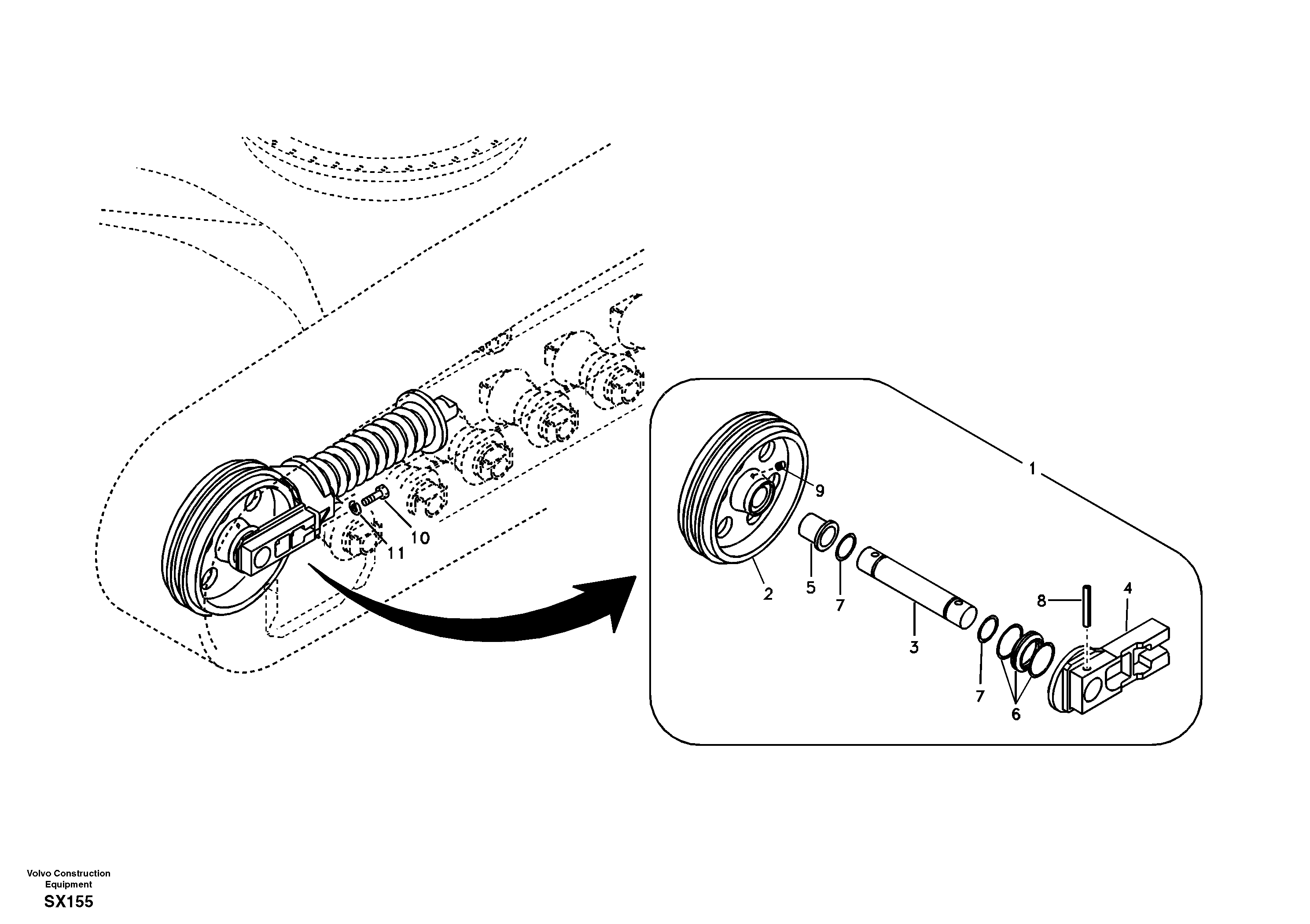 Front idler — volvo parts diagram