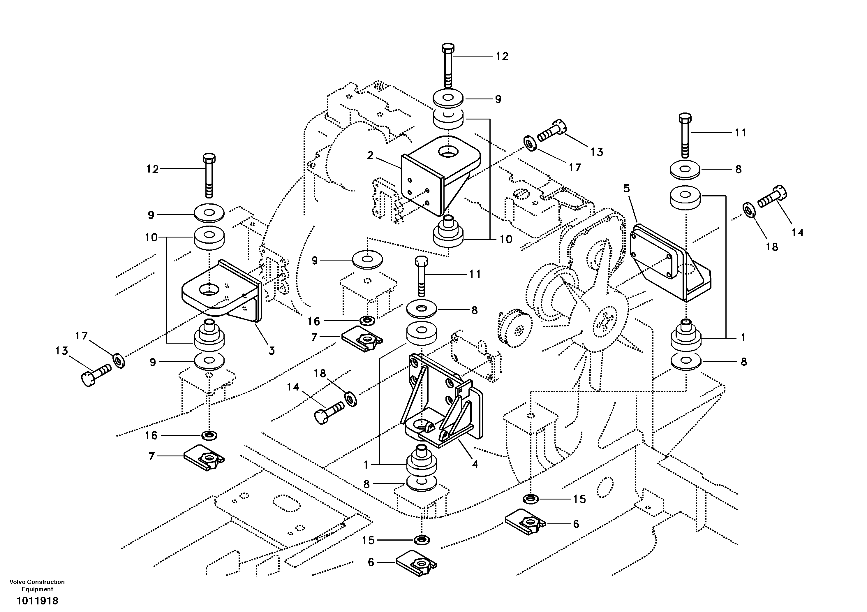 Engine mounting  D10B ENGINE — volvo parts diagram
