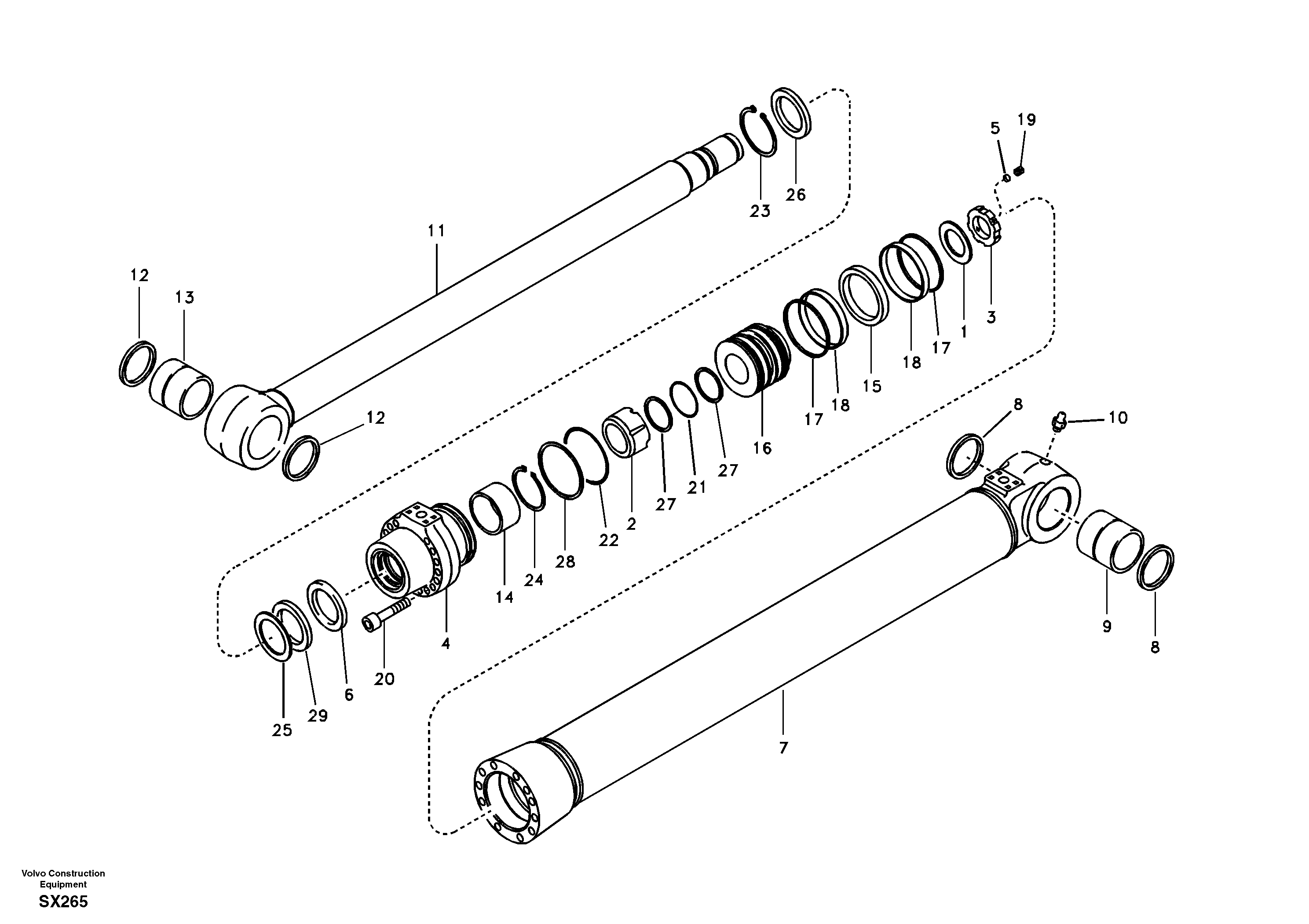 Boom cylinder — volvo parts diagram