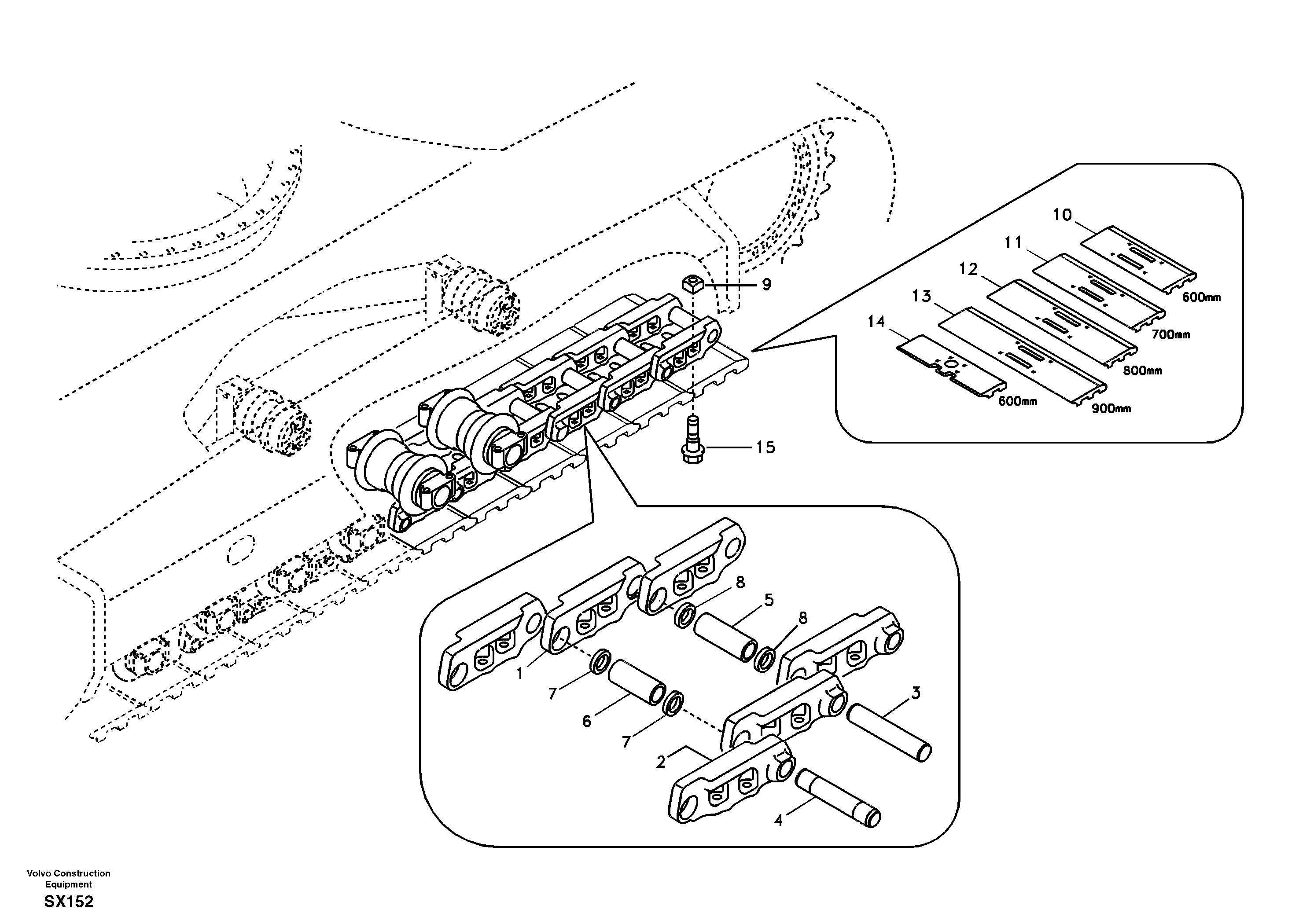 Track chain — volvo parts diagram