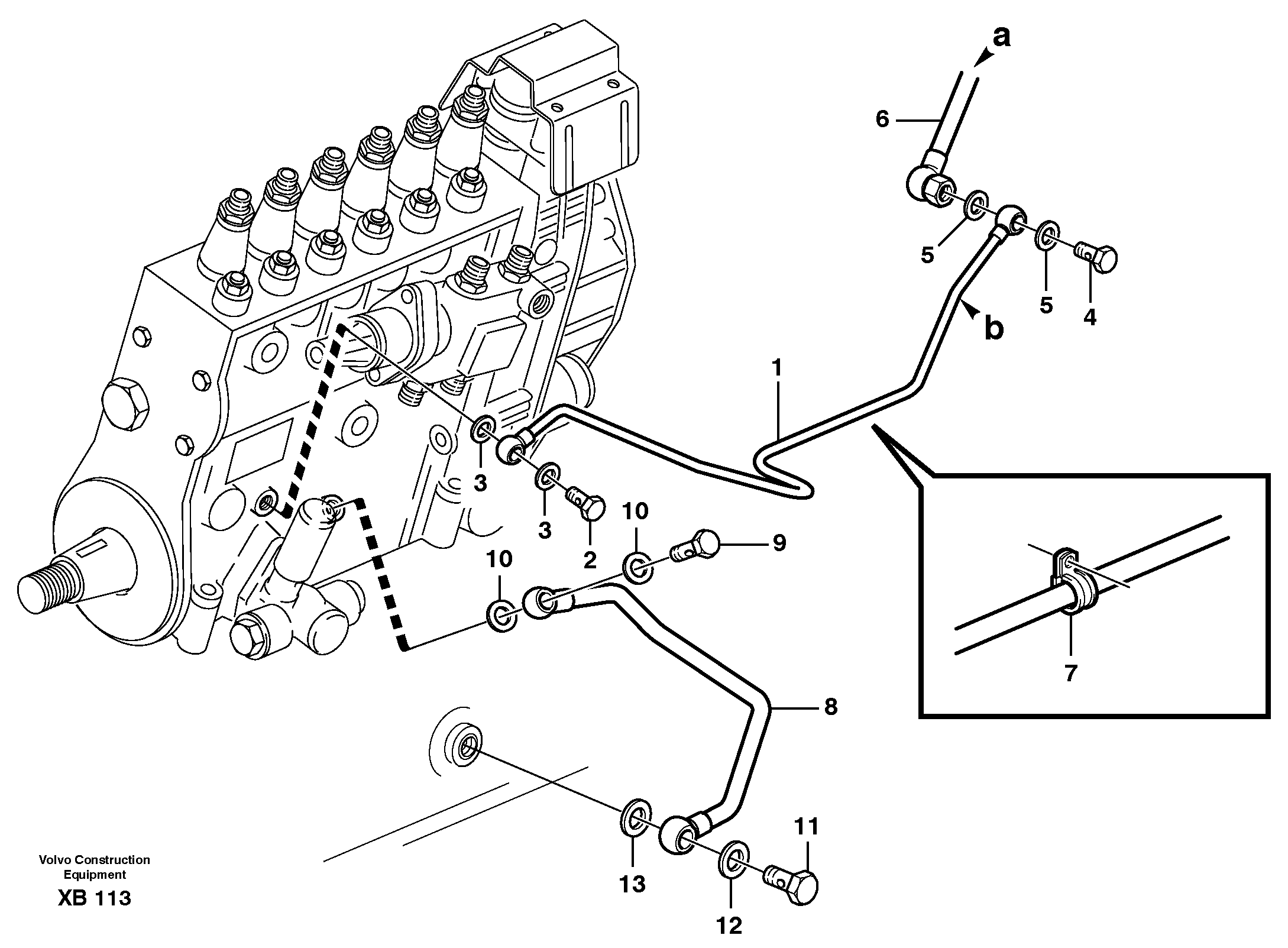 Fuel system, oil pipe  D10B ENGINE — volvo parts diagram
