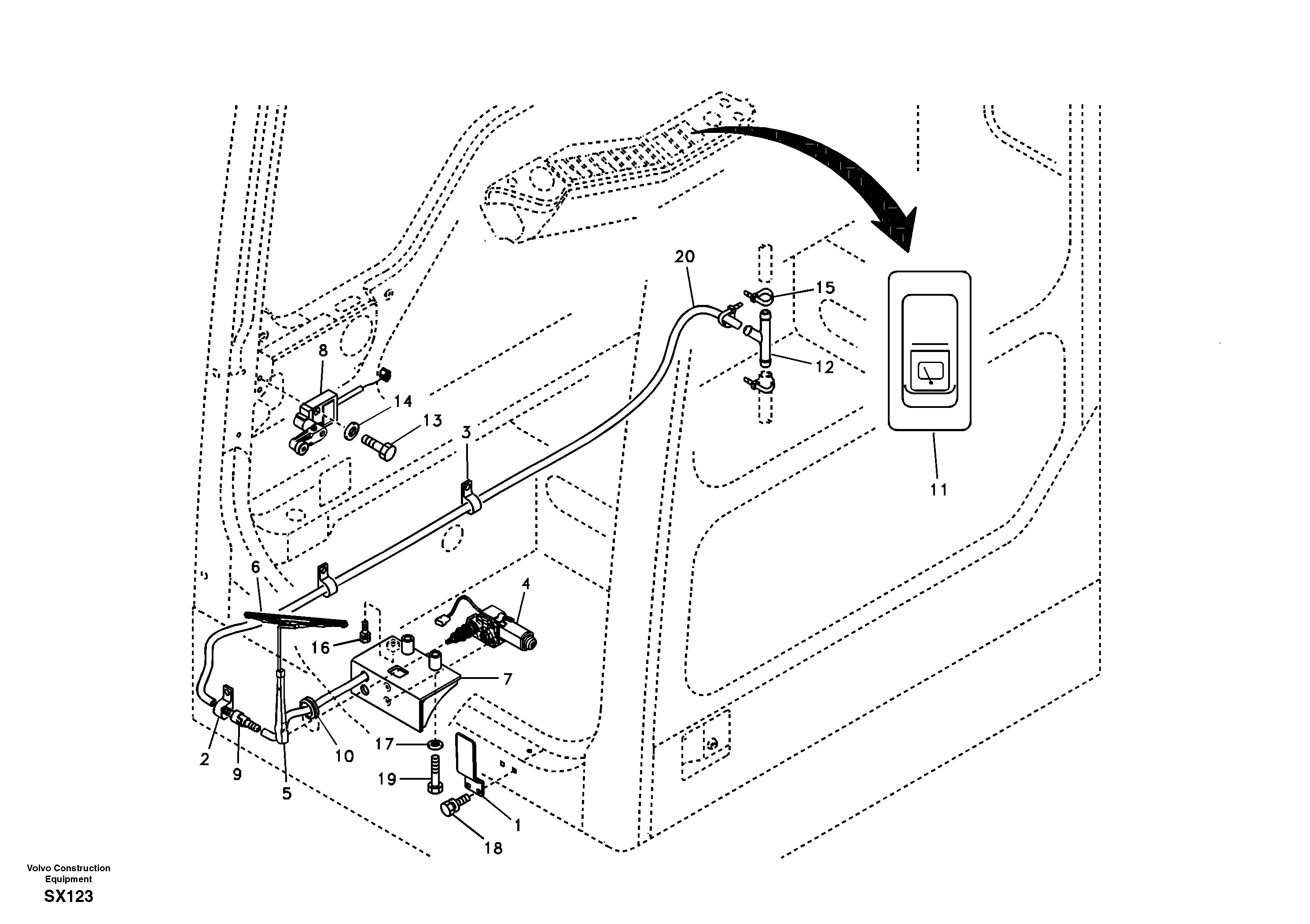 Lower wiper — volvo parts diagram