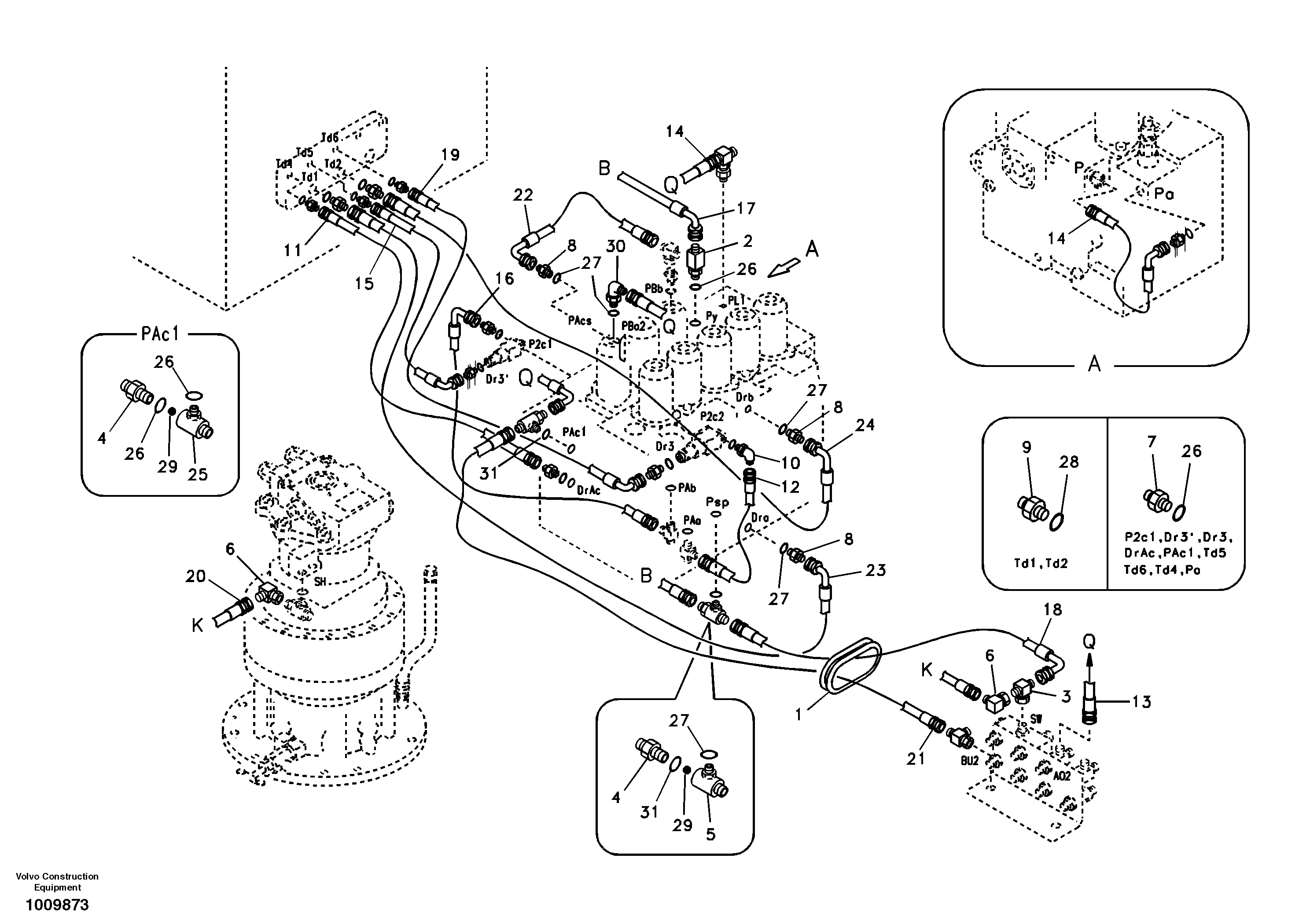 Servo system, control valve piping. — volvo parts diagram