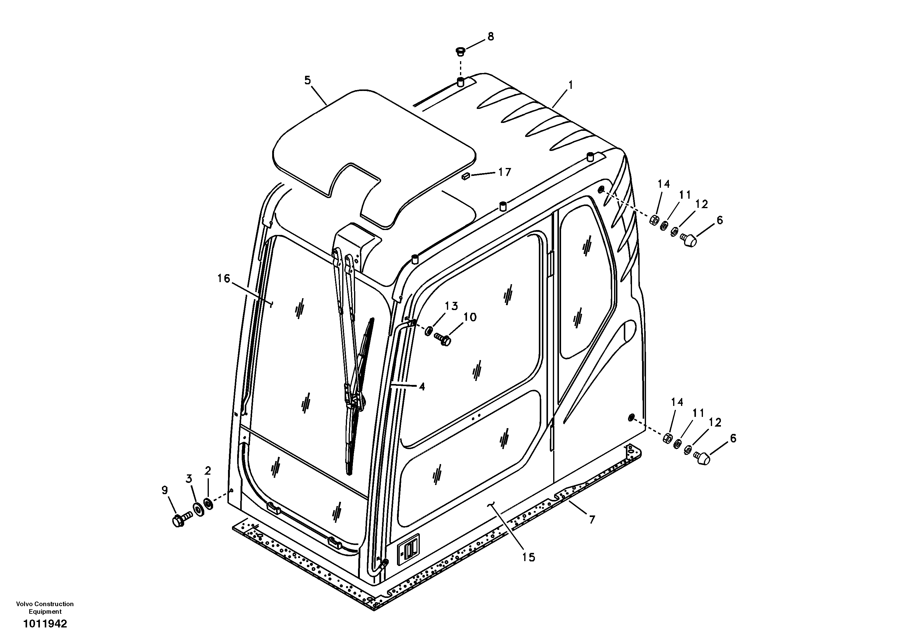 Operator's cab — volvo parts diagram