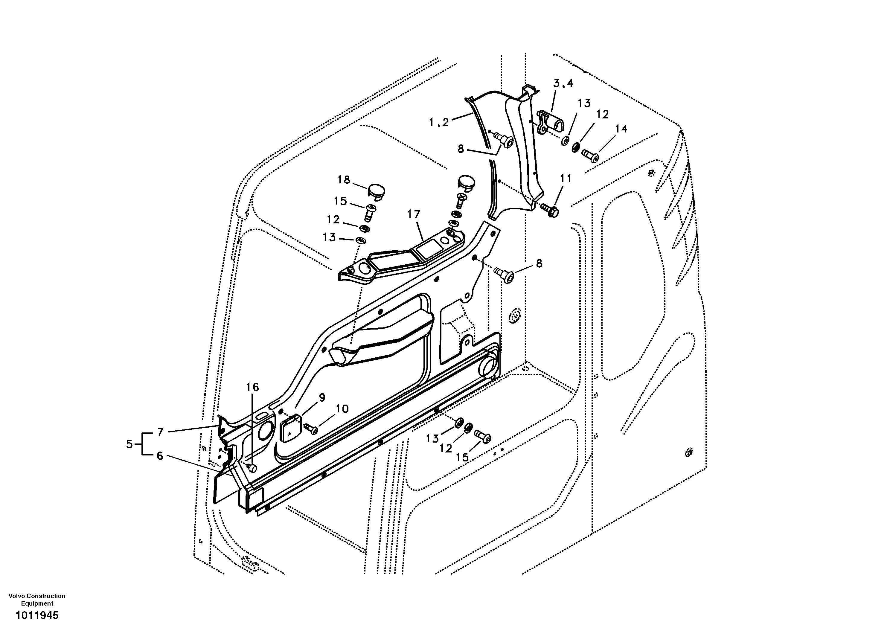 Operator's cab — volvo parts diagram
