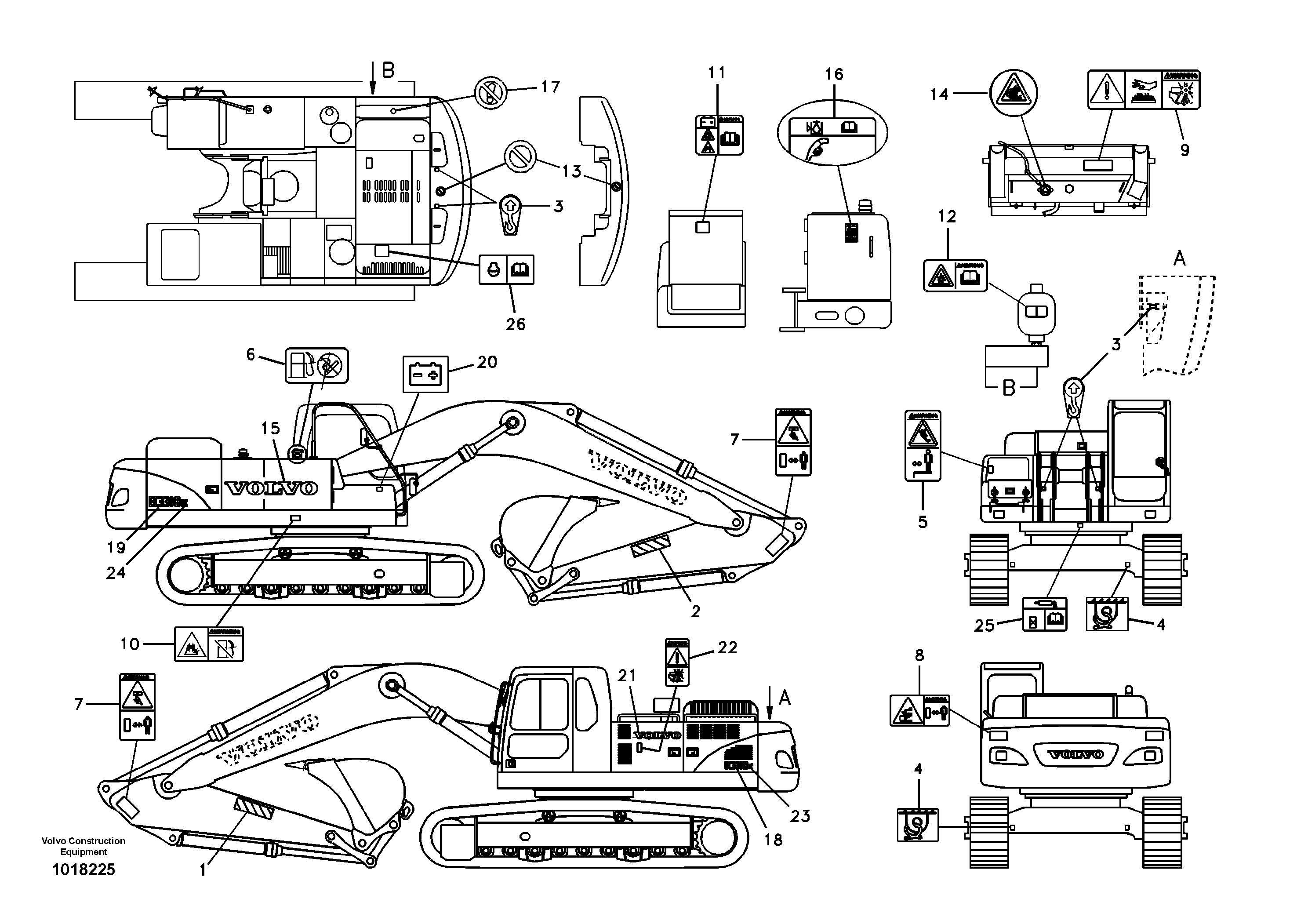 Decal, outer location D12C ENGINE — volvo parts diagram