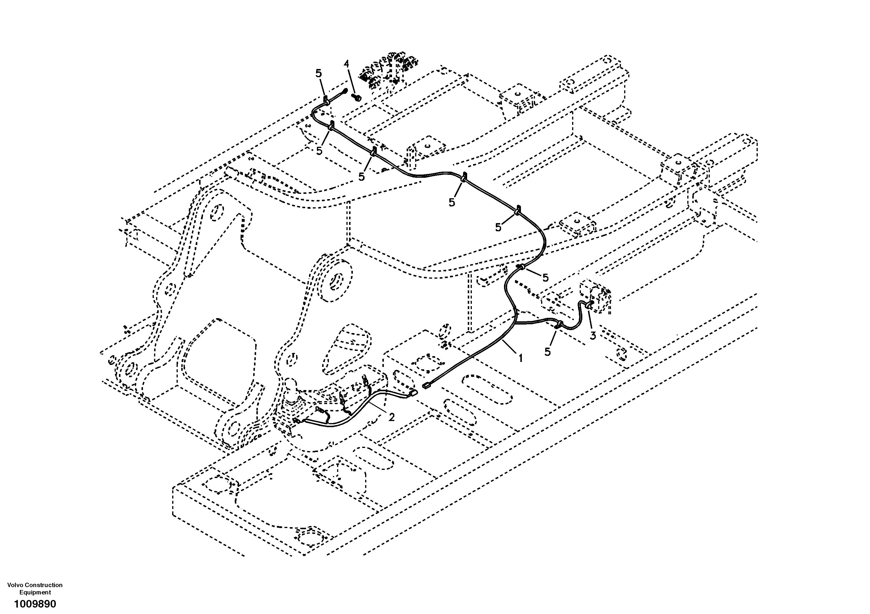 Cable and wire harness for clamshell bucket — volvo parts diagram
