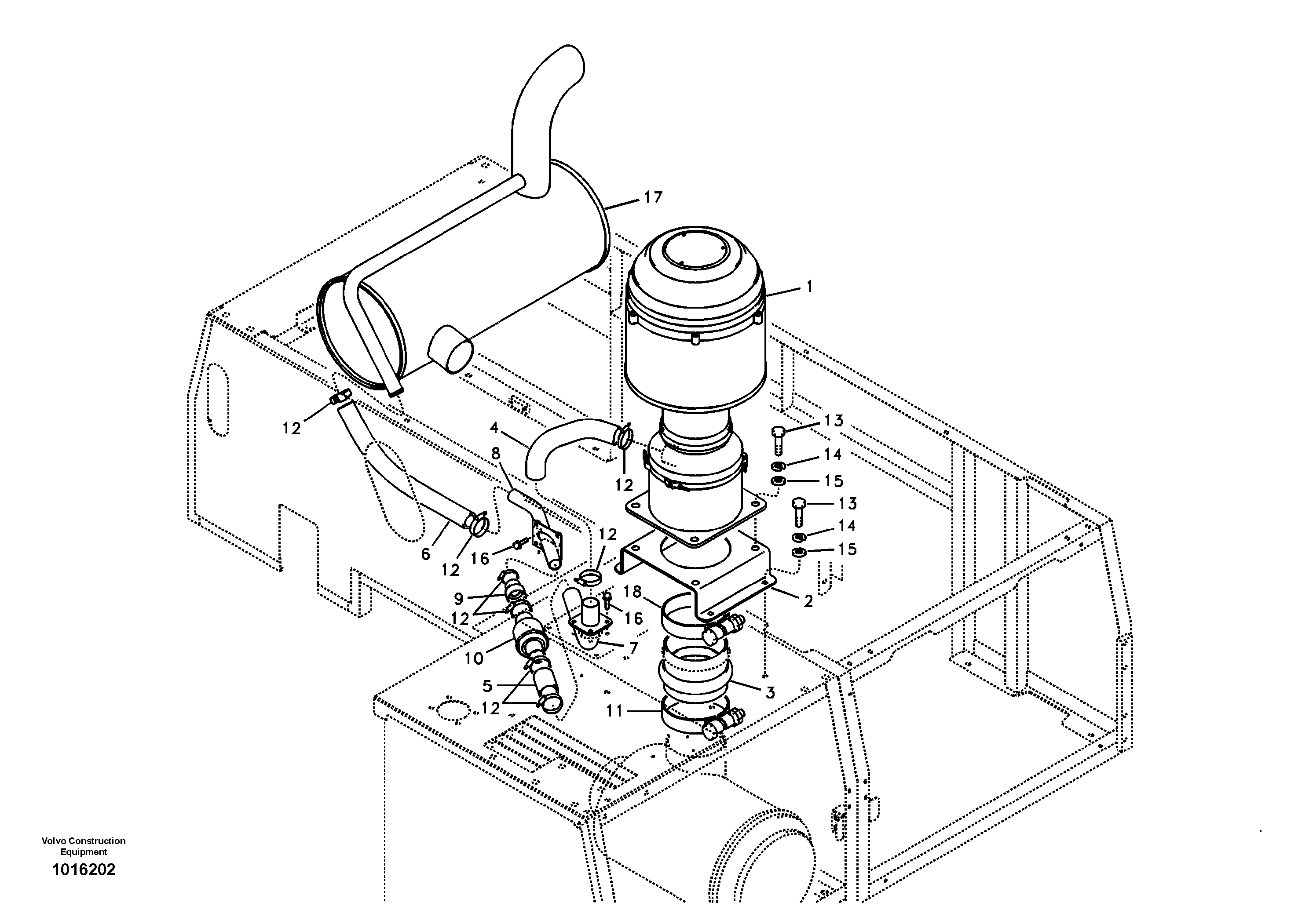 Inlet system, pre-cleaner — volvo parts diagram