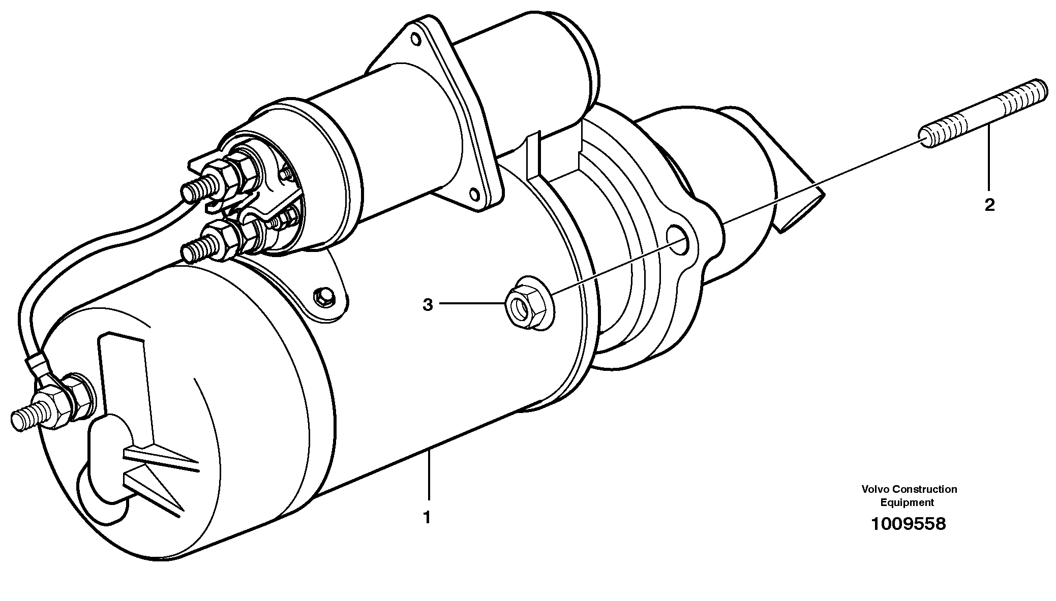 Starter motor with assembling details D12C ENGINE — volvo parts diagram