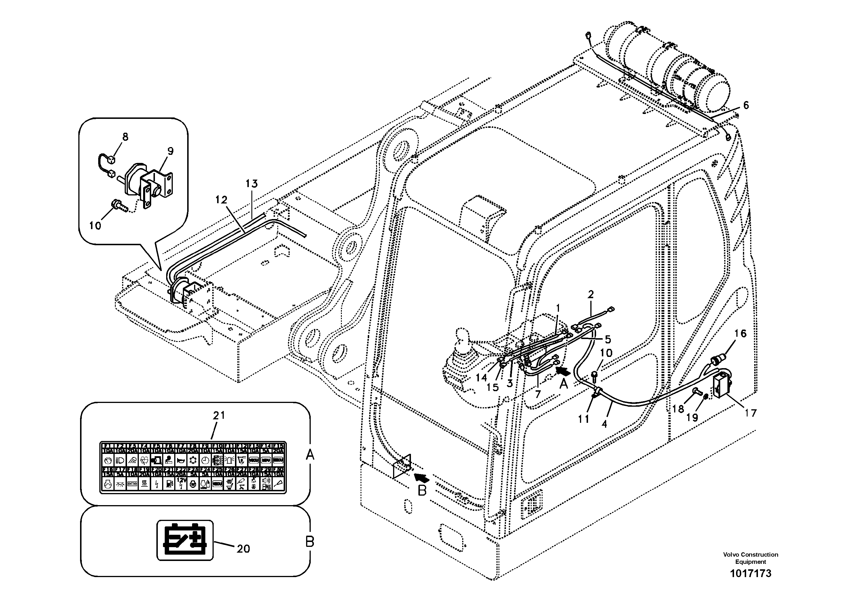 Cable harness, waste handler — volvo parts diagram