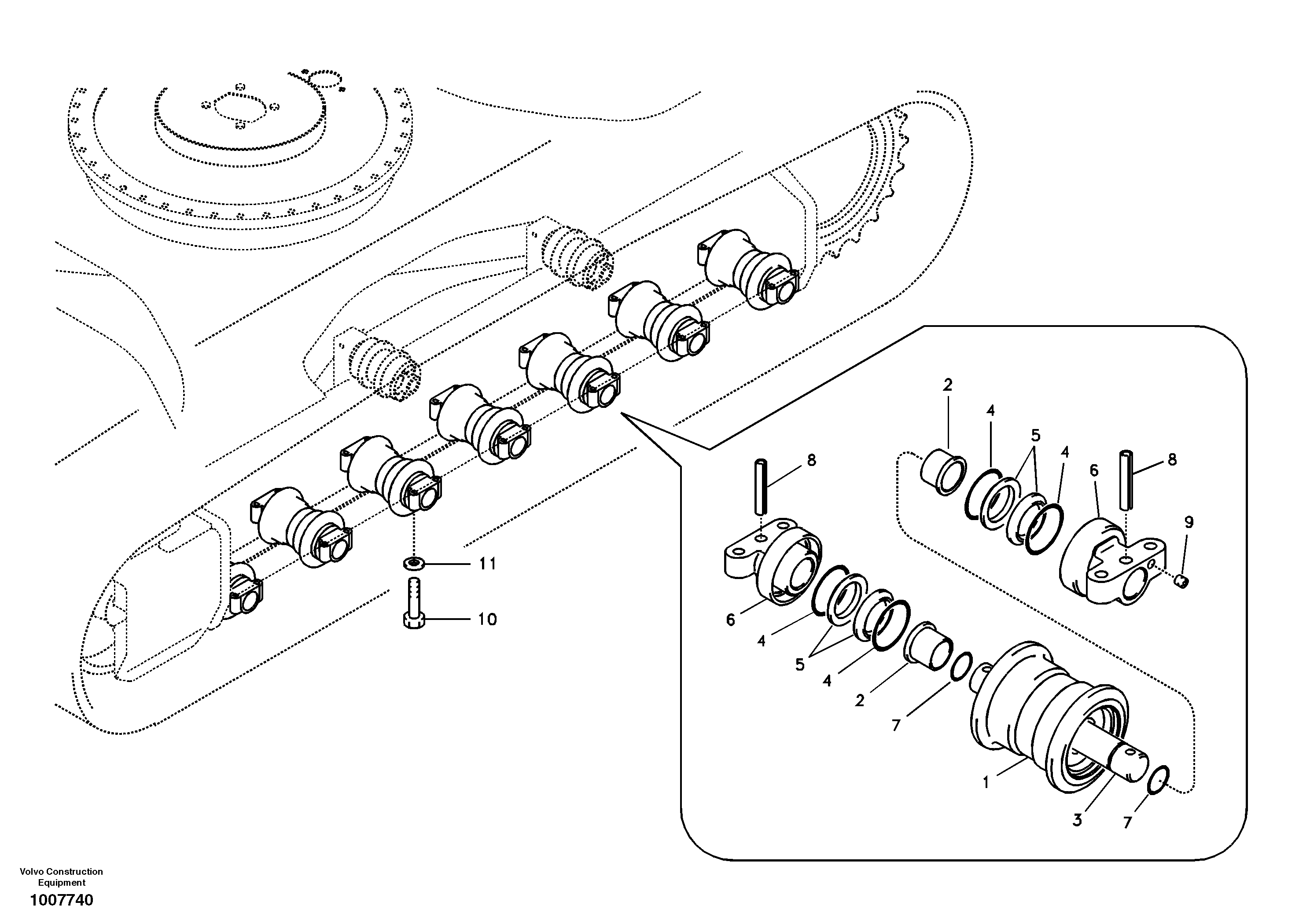 Bottom roller — volvo parts diagram