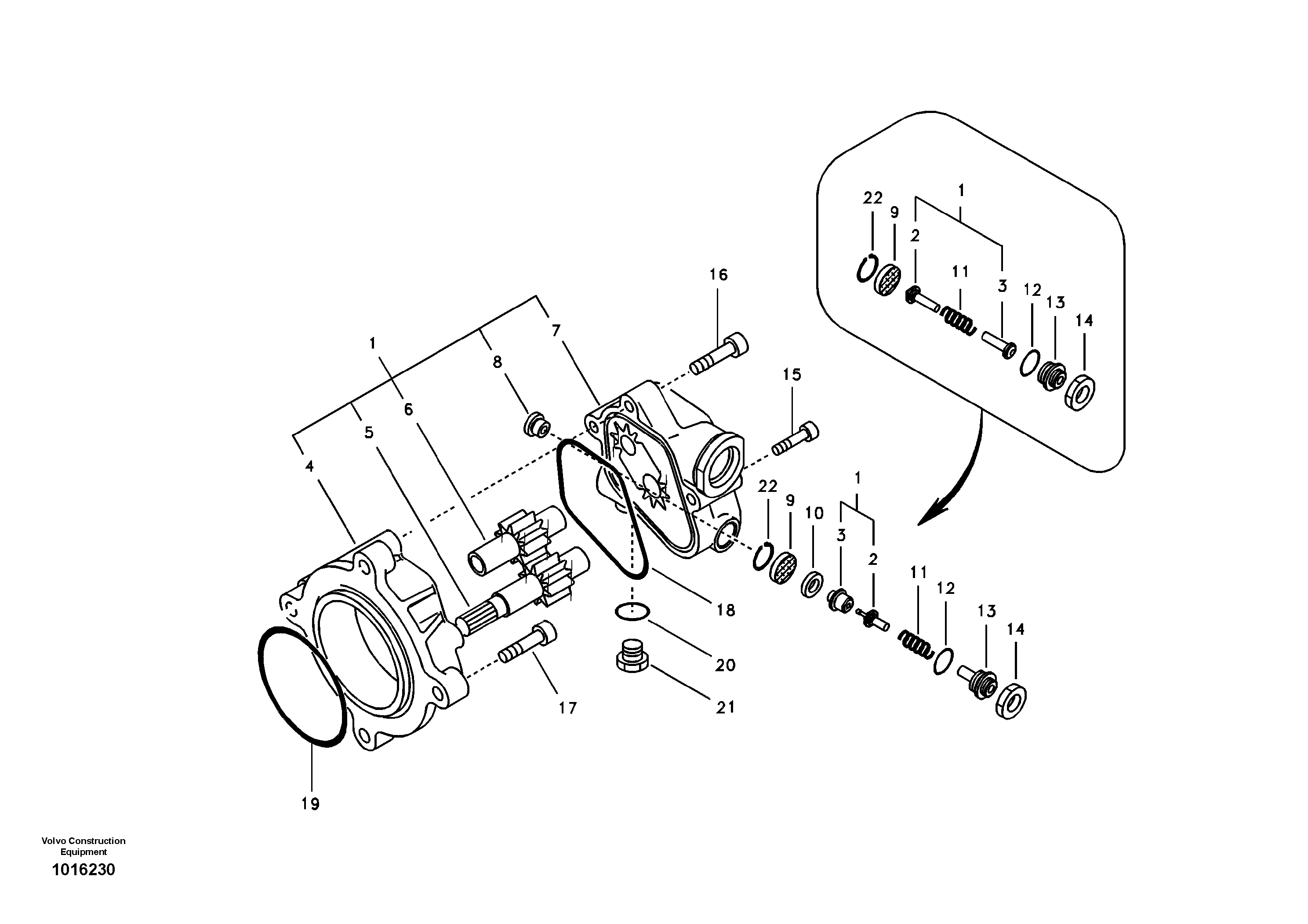 Hydraulic gear pump — volvo parts diagram