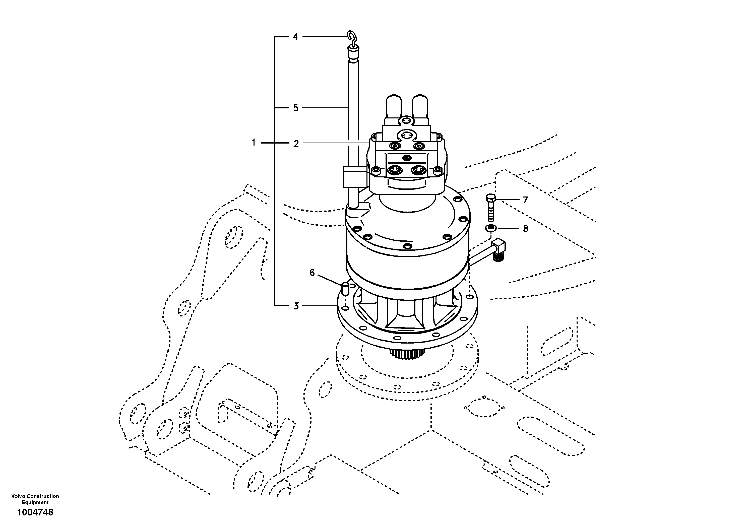 Swing motor with mounting parts — volvo parts diagram