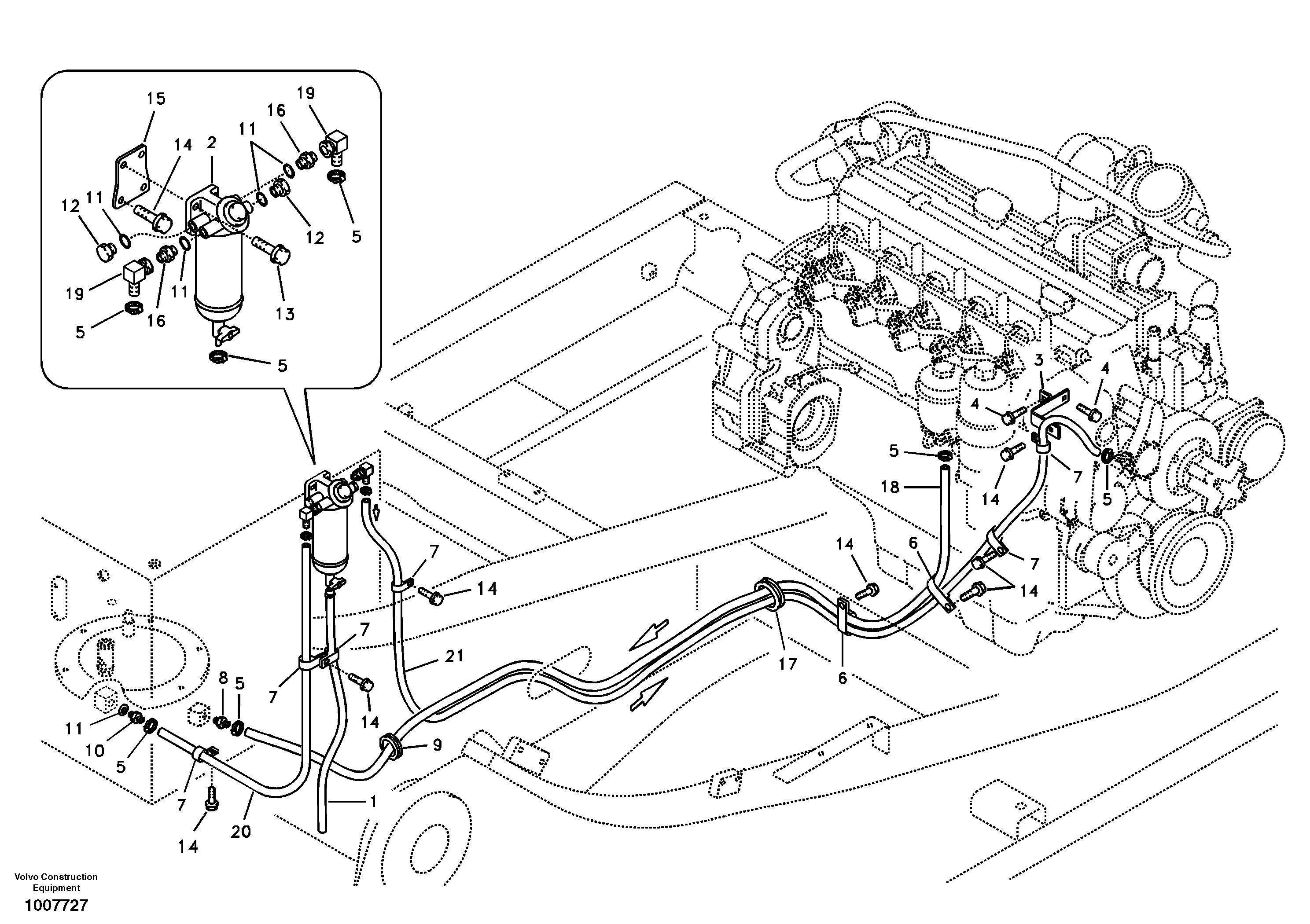 Fuel pipe - Fuel tank — volvo parts diagram