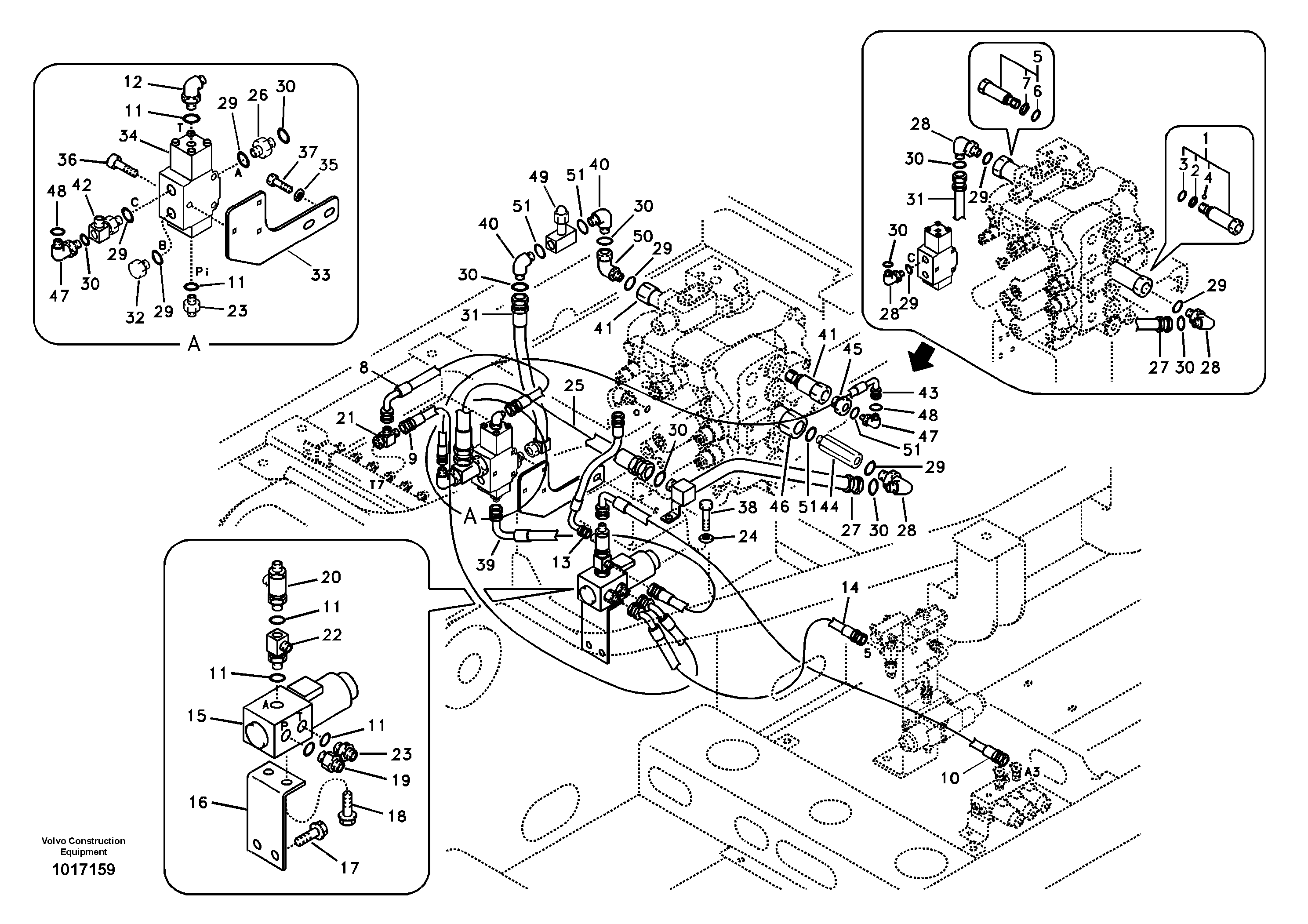 Working hydraulic, hammer and shear for 2nd pump flow — volvo parts diagram