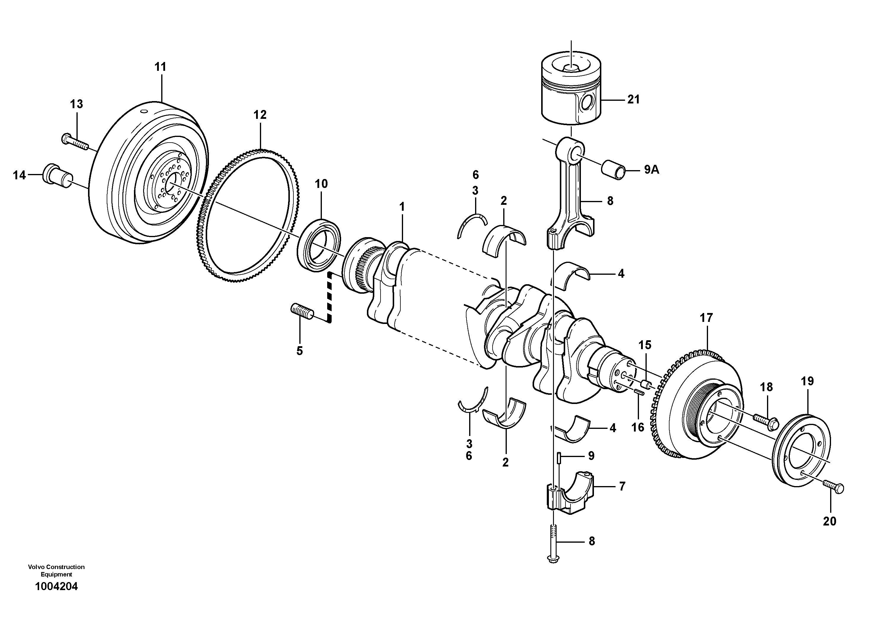 Crankshaft and related parts — volvo parts diagram