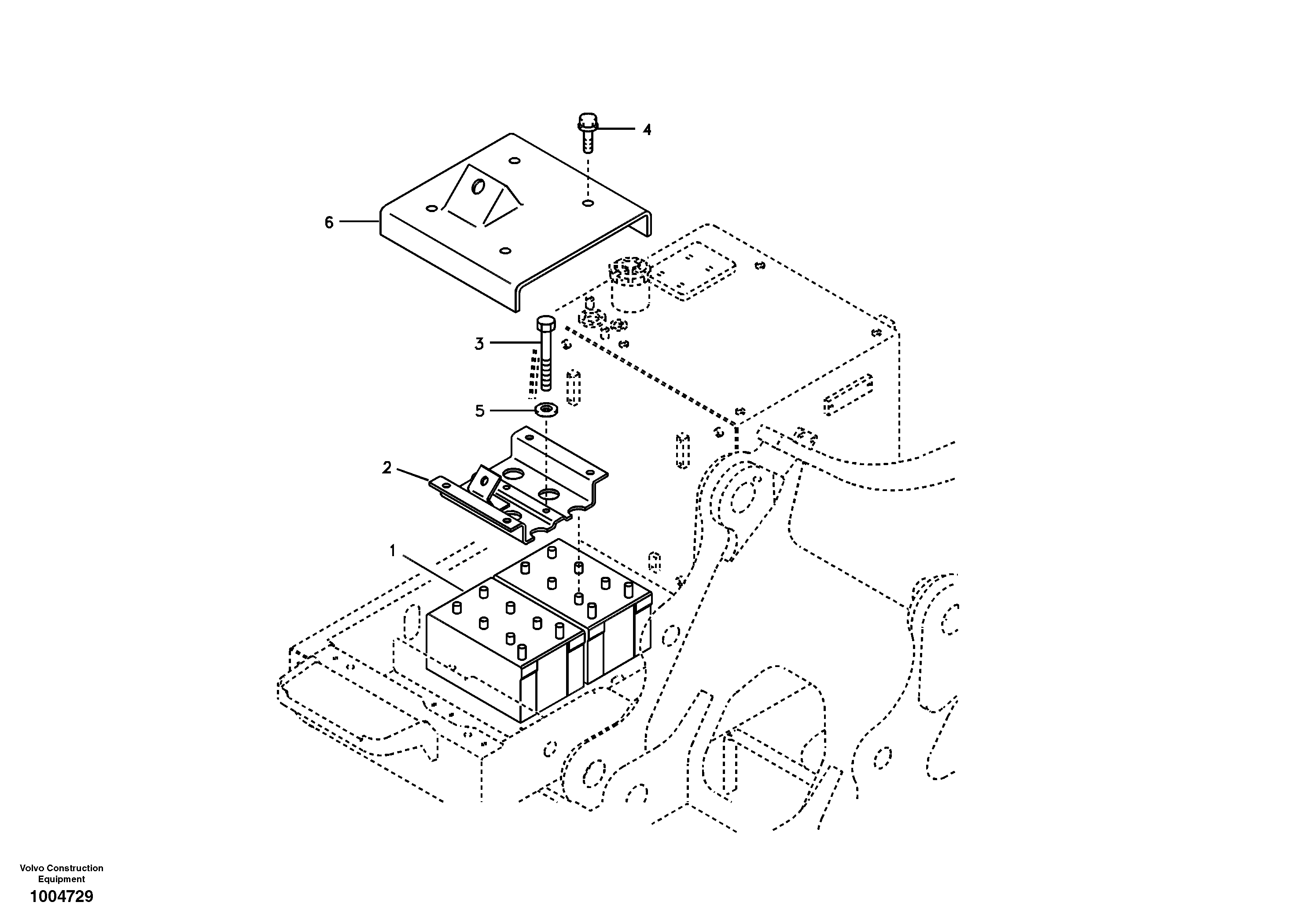 Battery with assembling details — volvo parts diagram