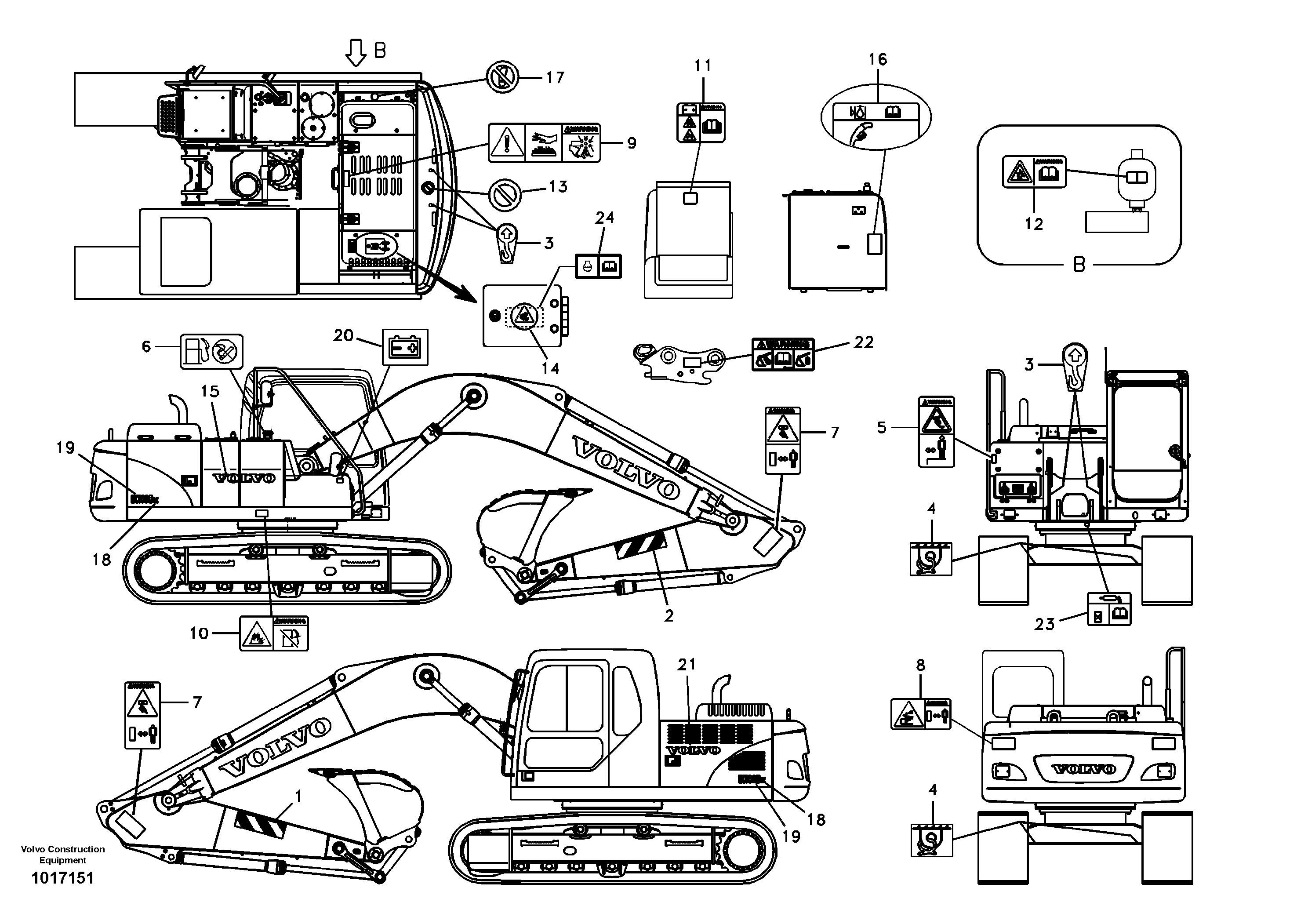 Decal, outer location — volvo parts diagram