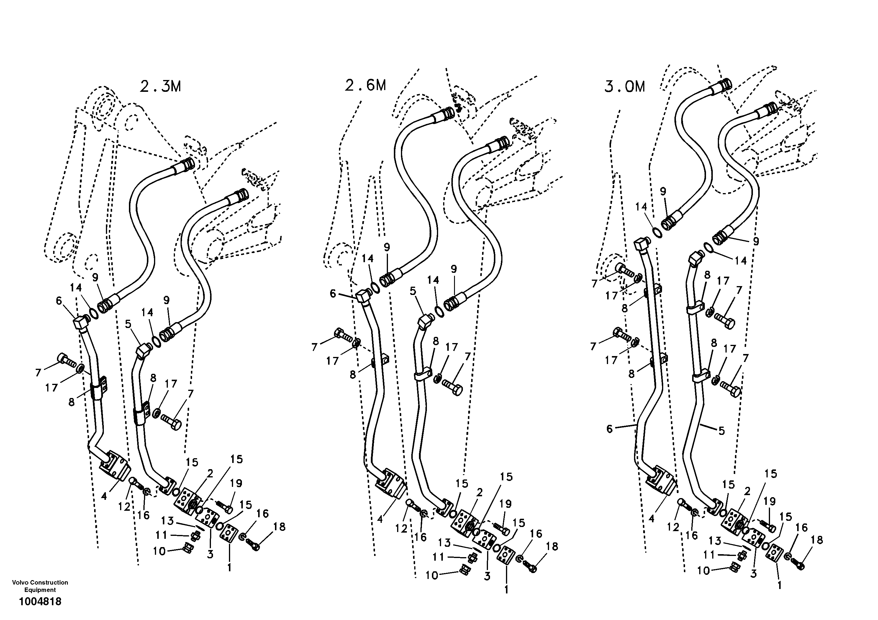 Working hydraulic, hammer and shear for dipper arm — volvo parts diagram