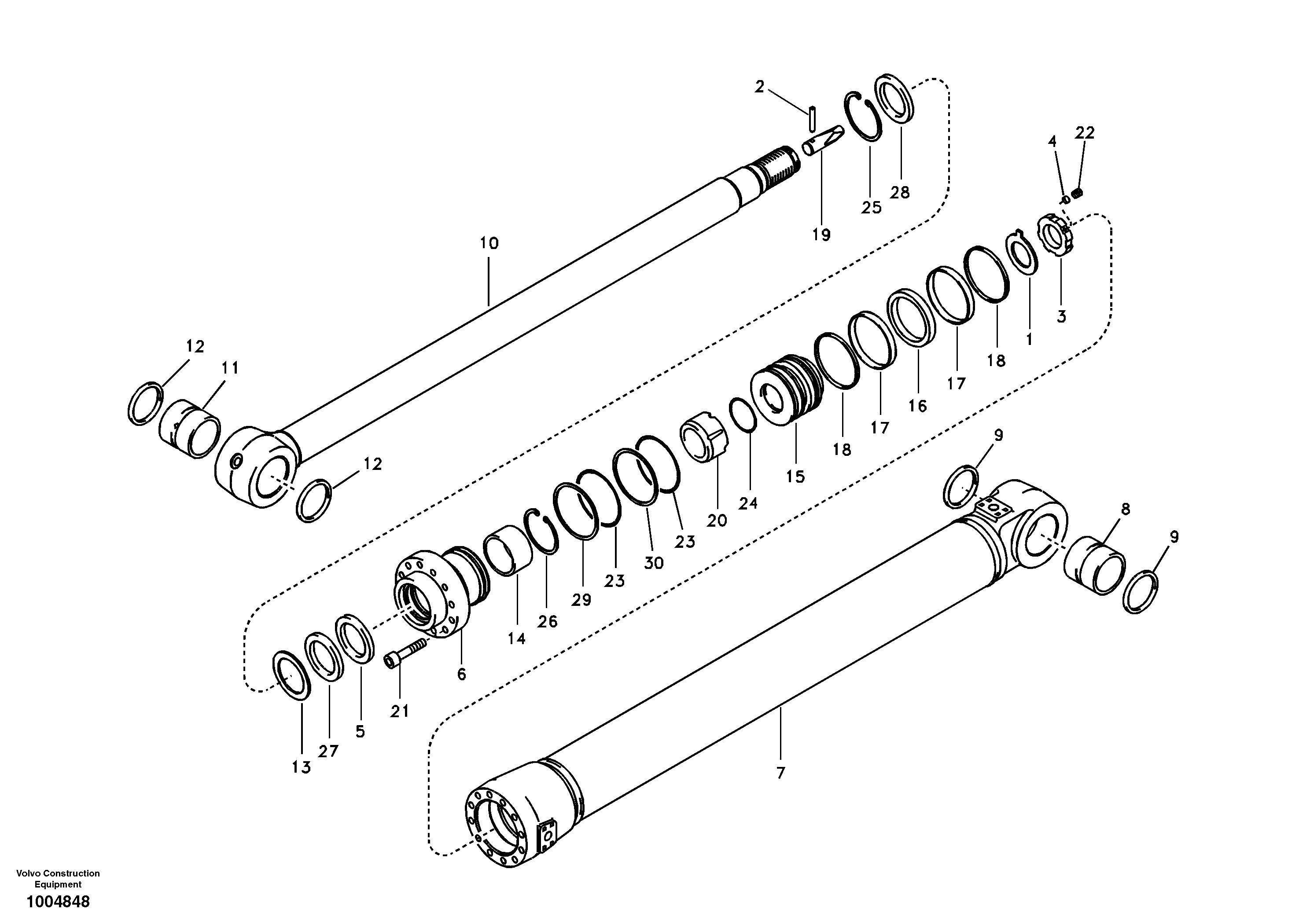Dipper arm cylinder — volvo parts diagram