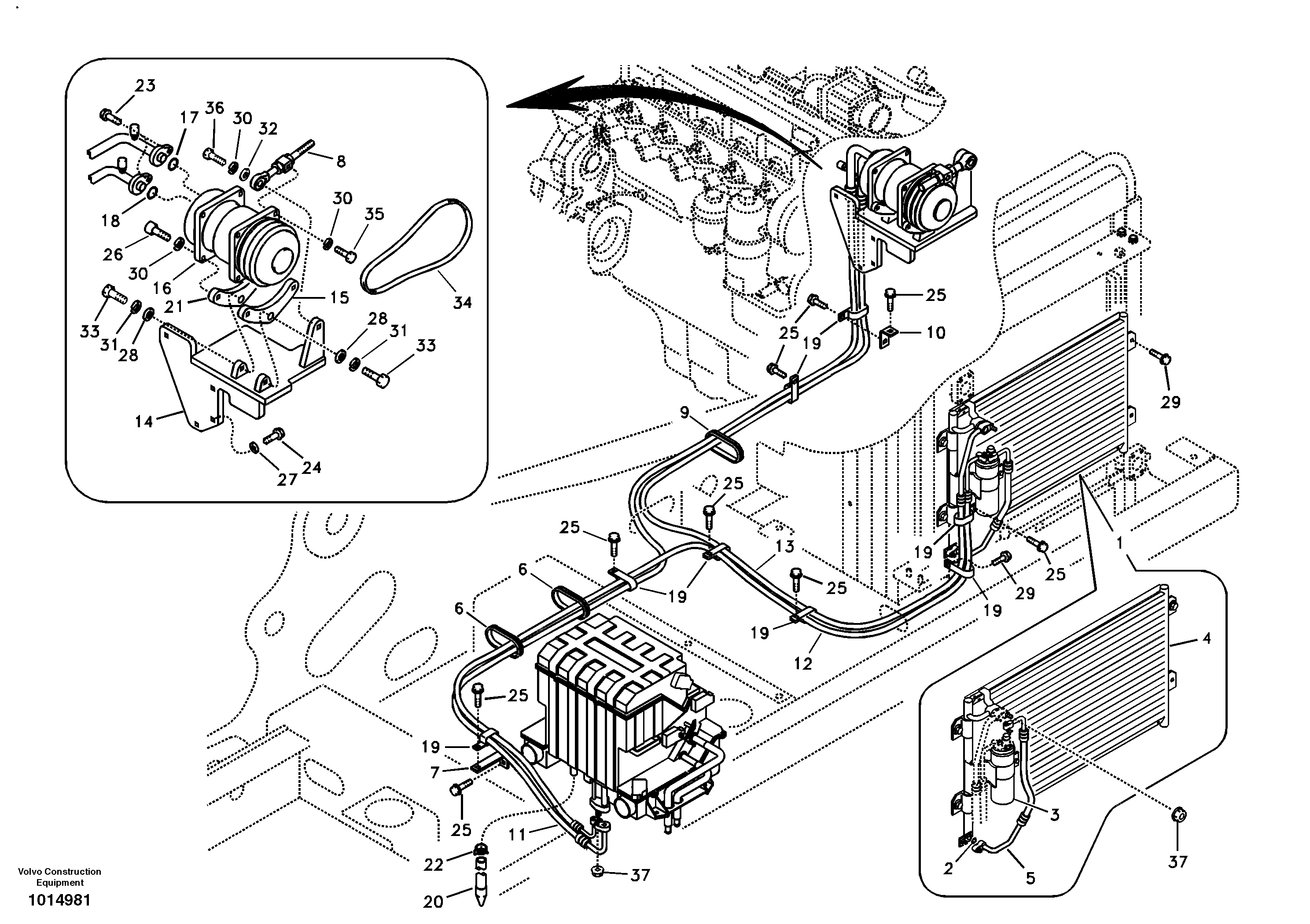 Air conditioning unit line — volvo parts diagram