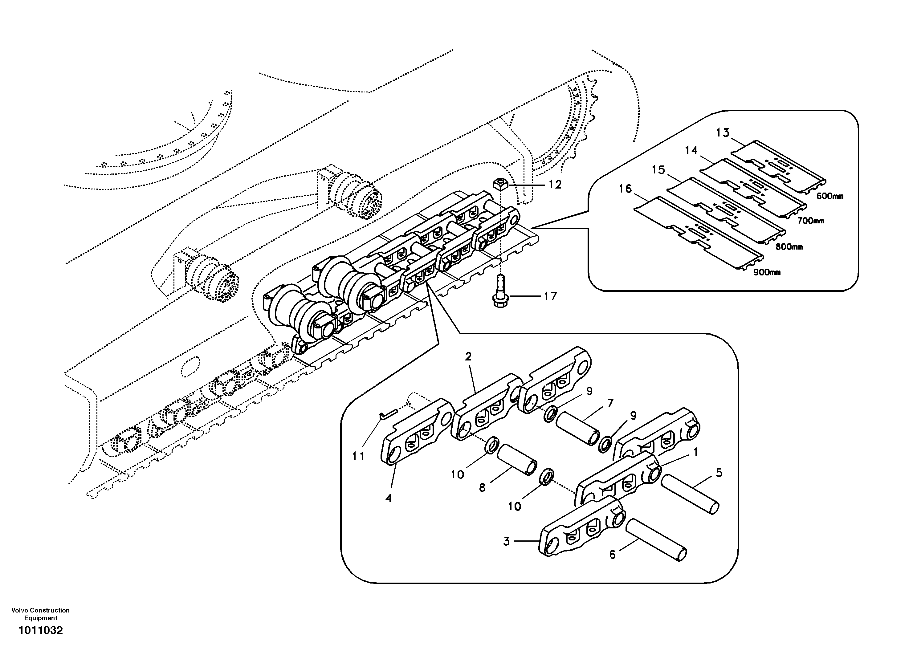 Track chain — volvo parts diagram
