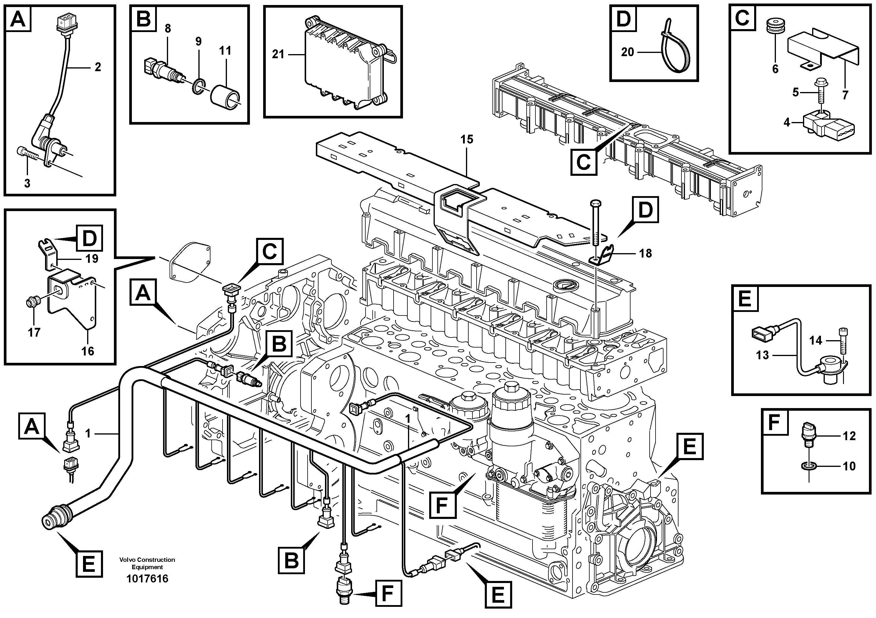 Cable harness, engine — volvo parts diagram