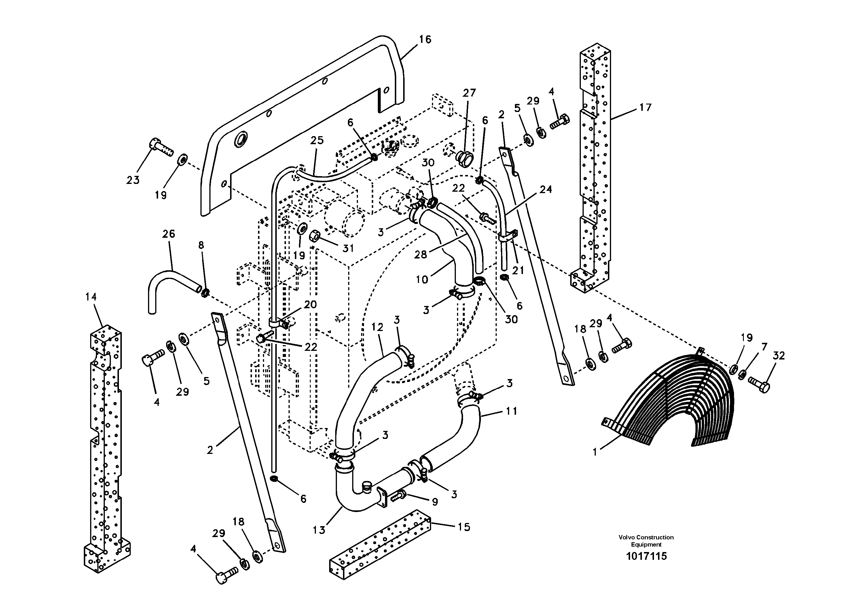 Cooling system — volvo parts diagram
