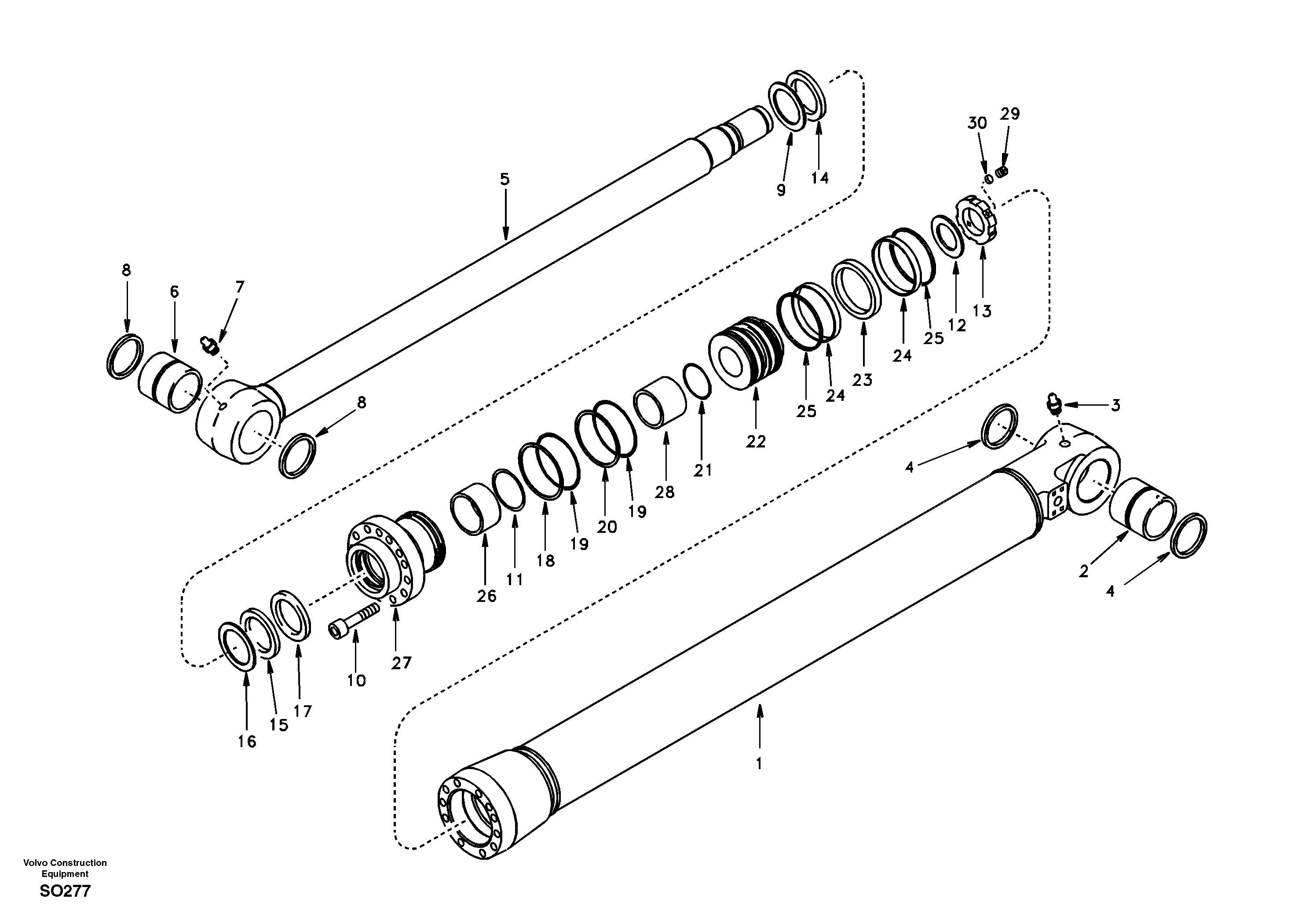 Bucket cylinder — volvo parts diagram