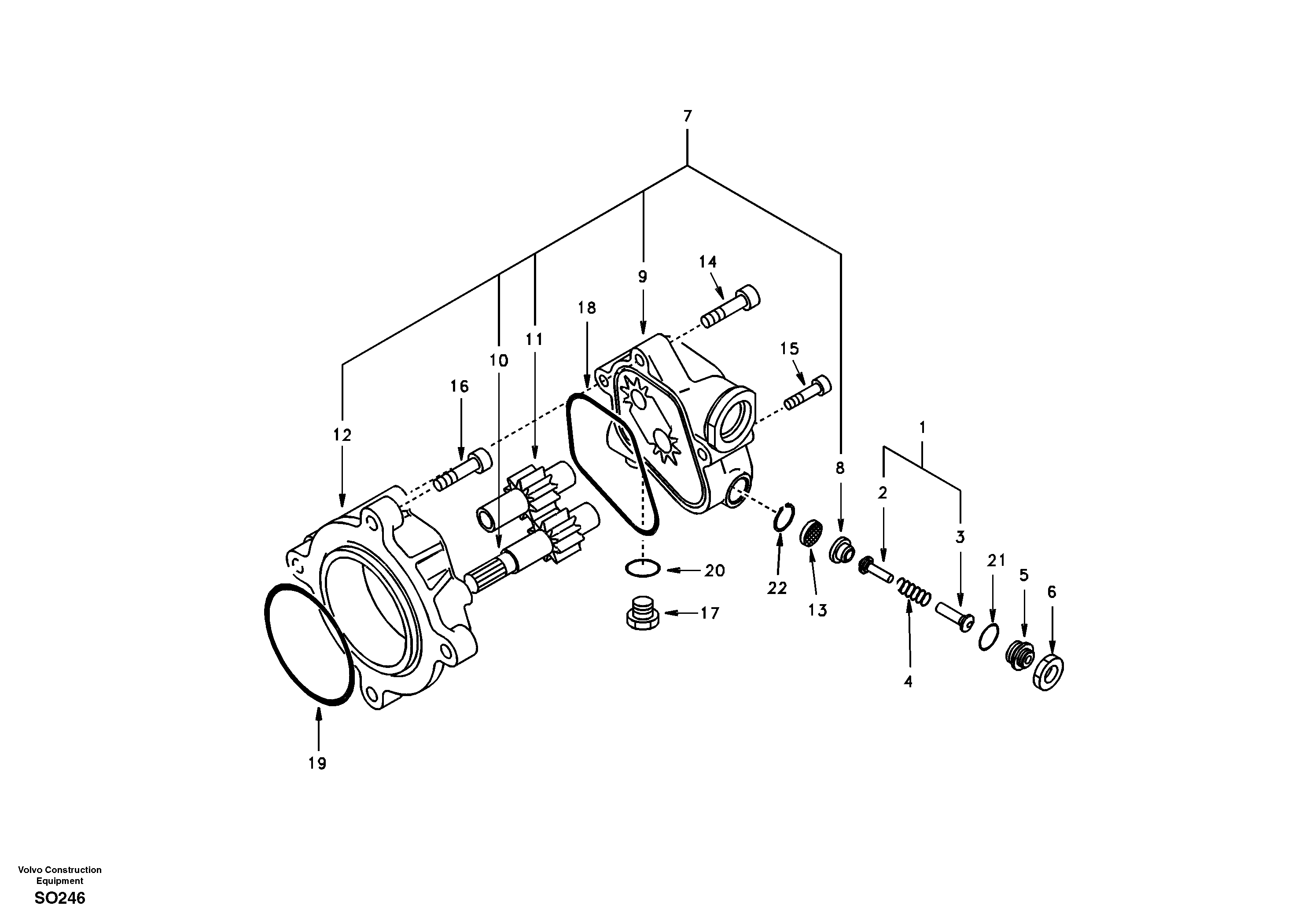 Hydraulic gear pump — volvo parts diagram