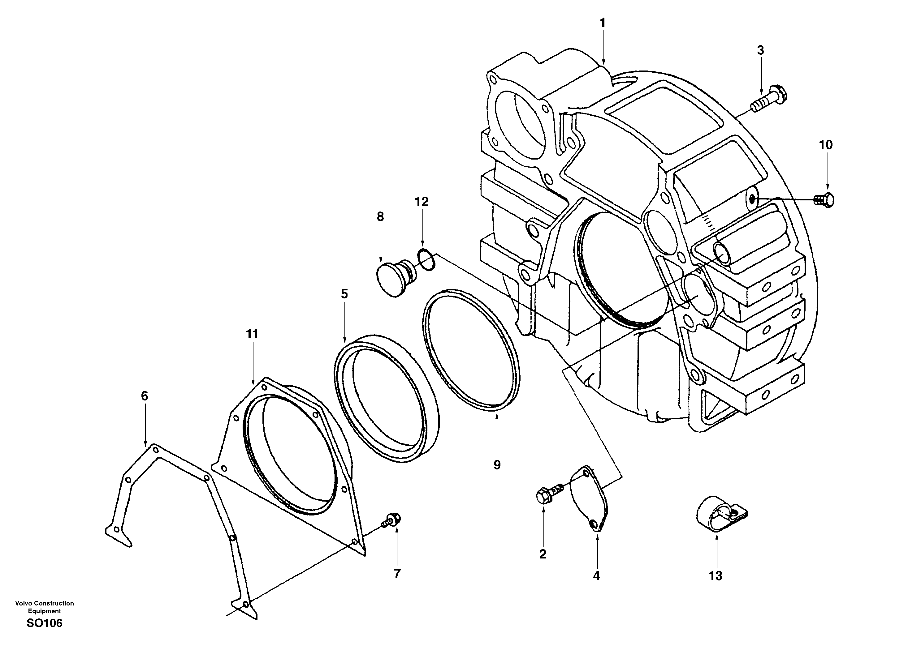 Flywheel housing — volvo parts diagram