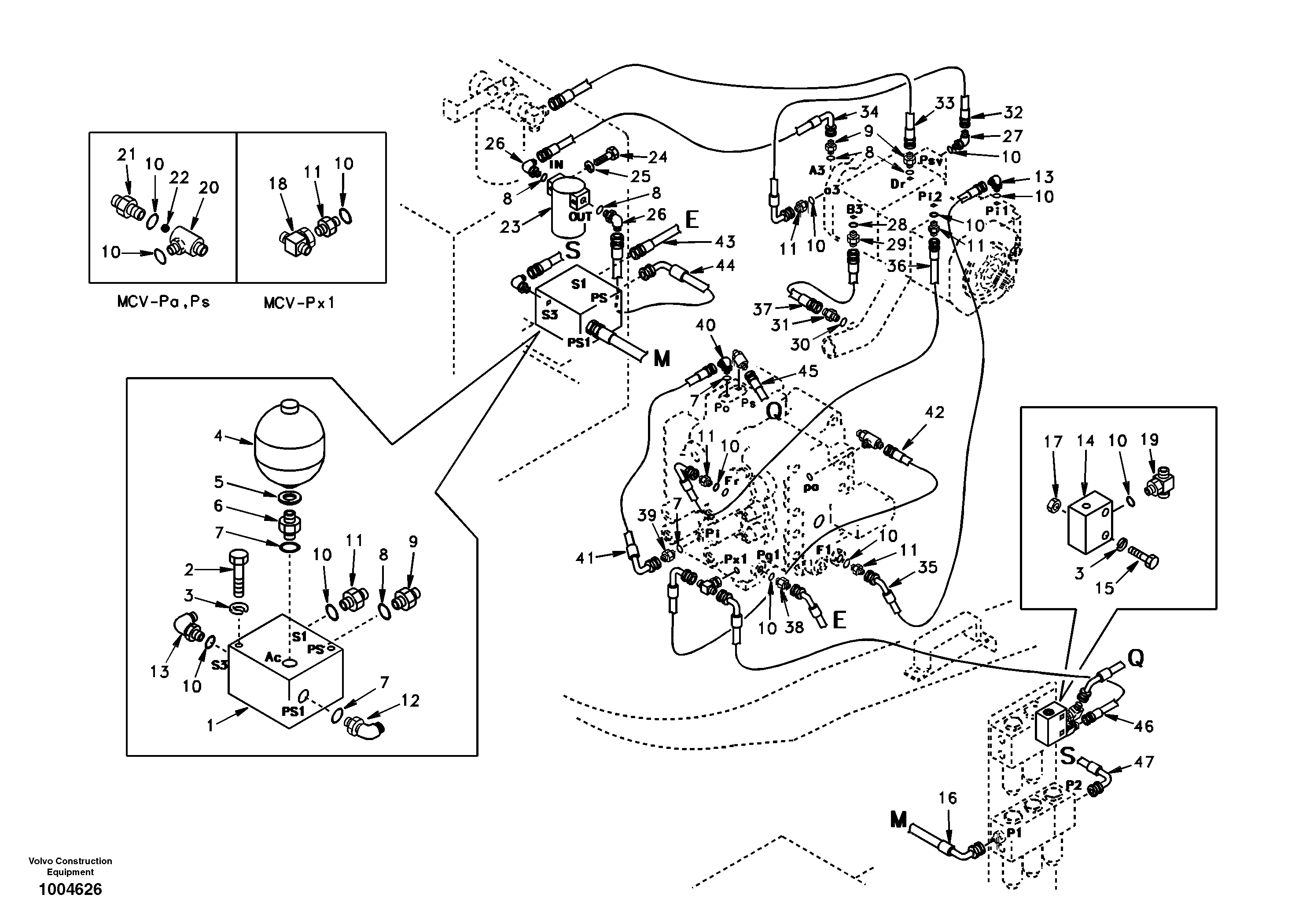 Servo system, pump to control valve — volvo parts diagram