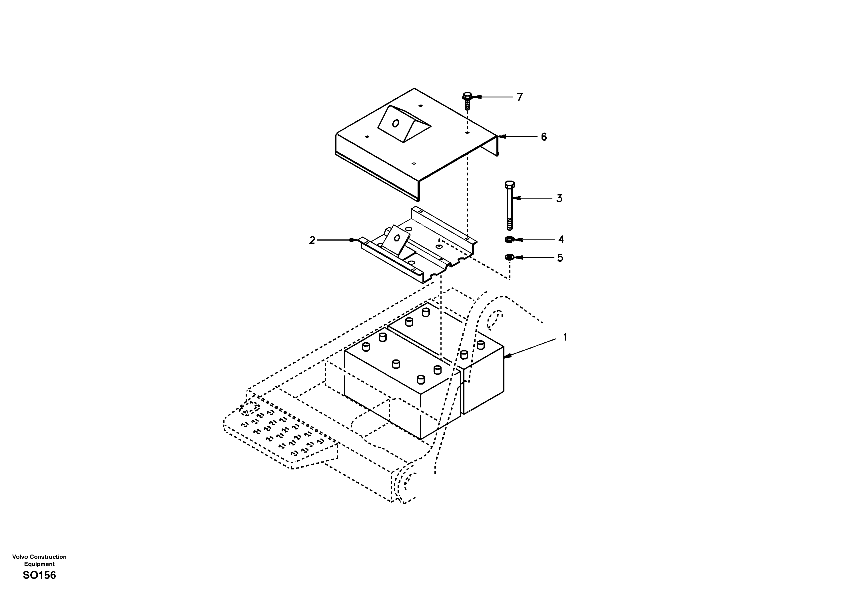 Battery with assembling details — volvo parts diagram