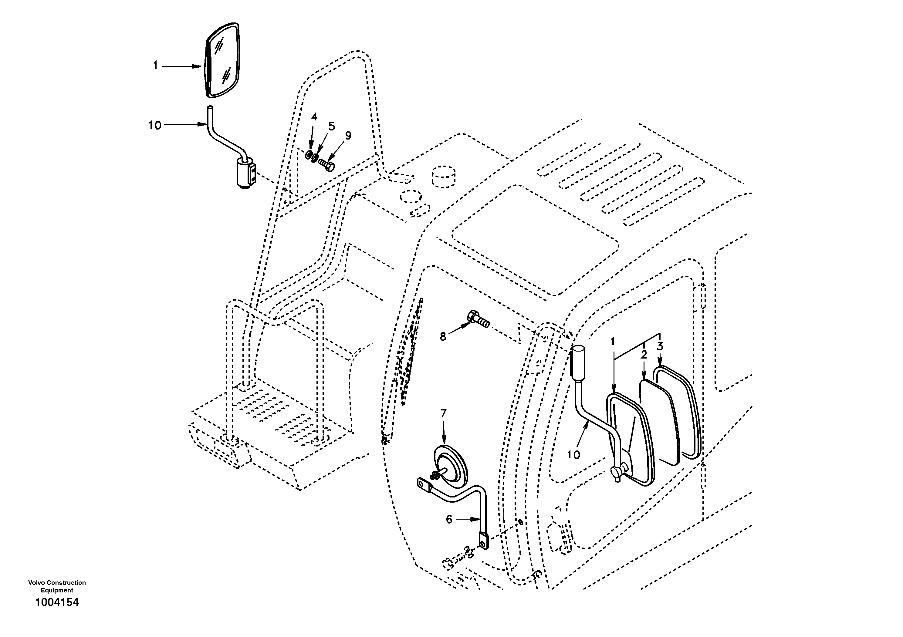 Rear view mirror — volvo parts diagram
