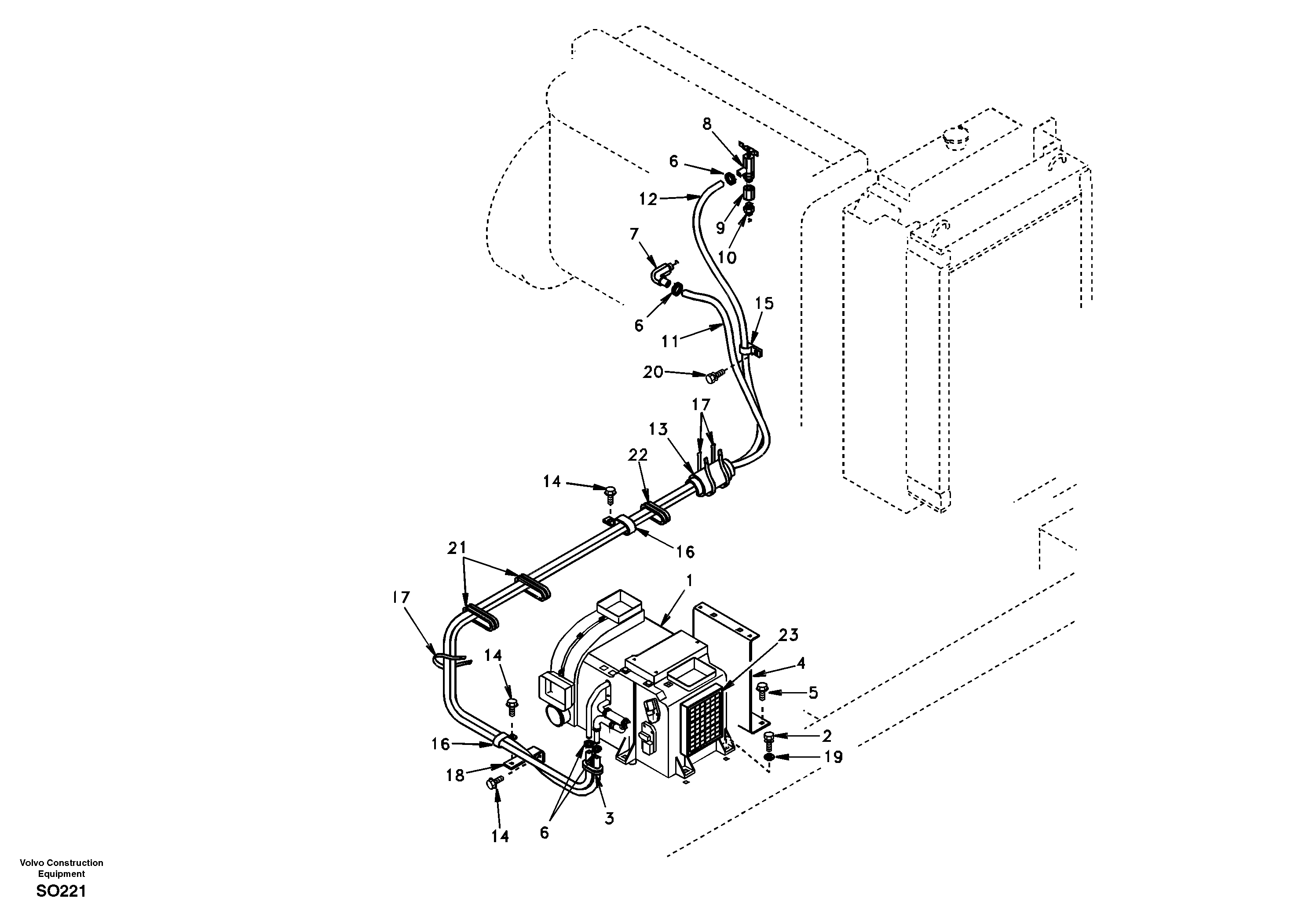 Heating line — volvo parts diagram