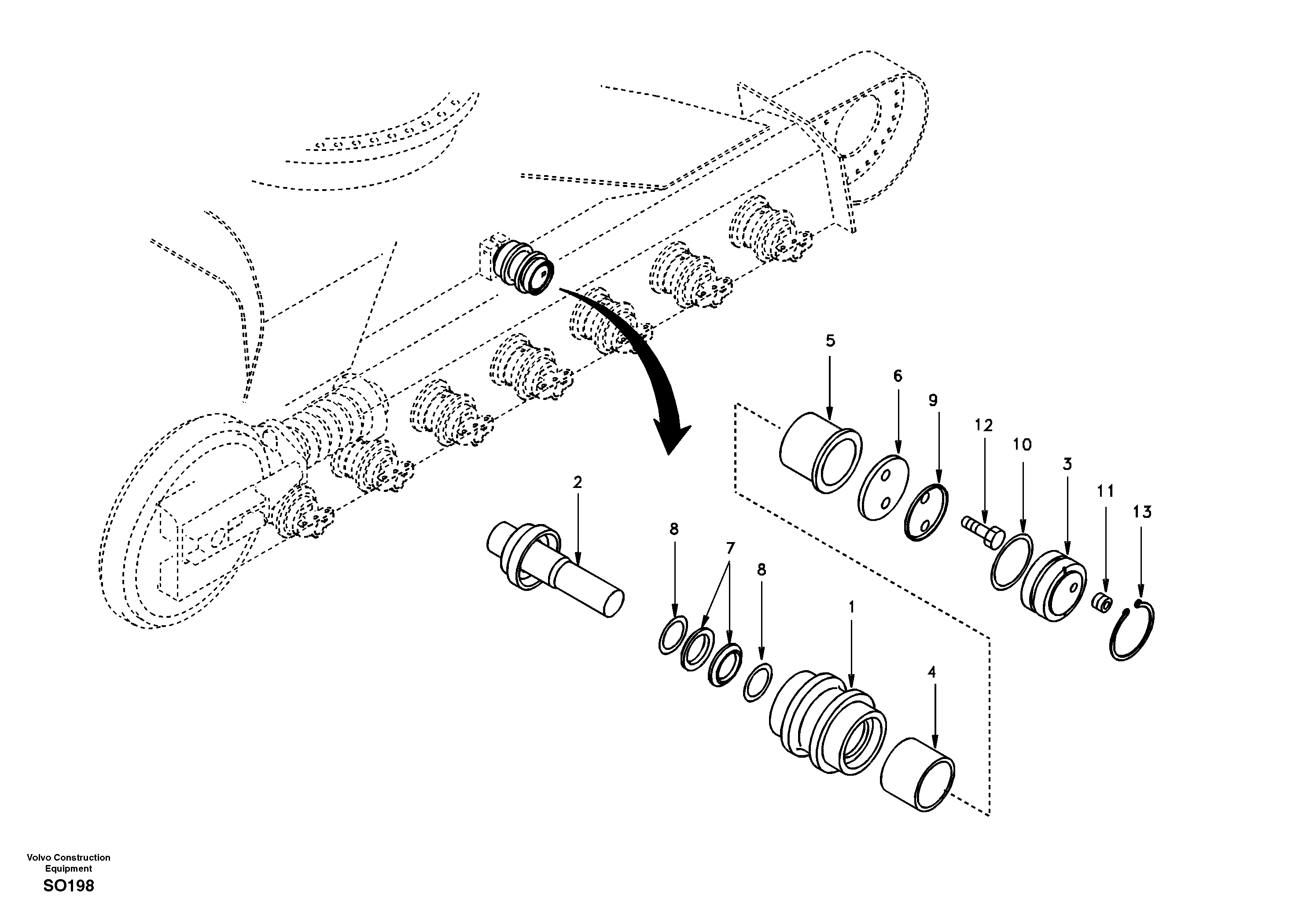 Top roller — volvo parts diagram