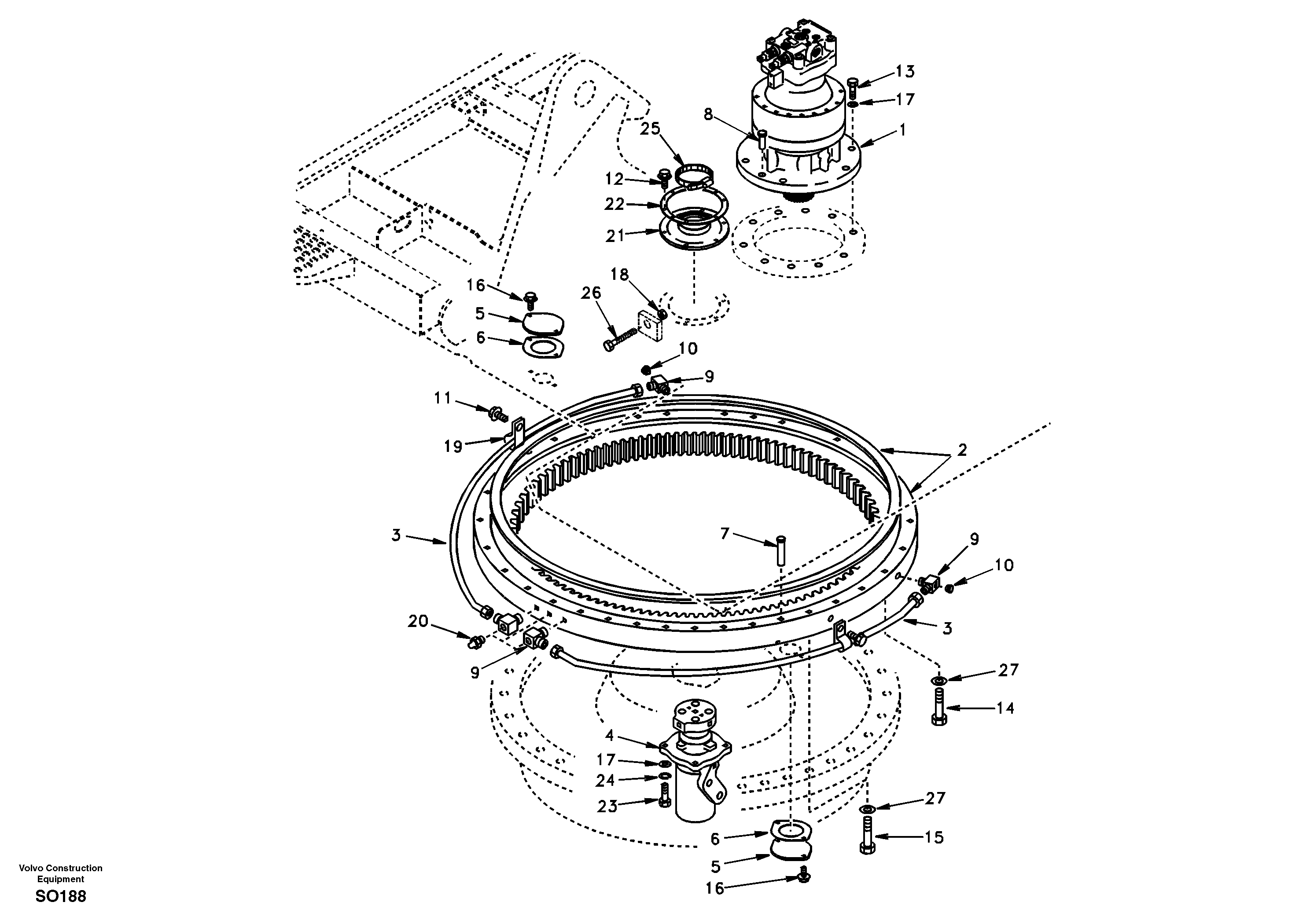Swing system — volvo parts diagram