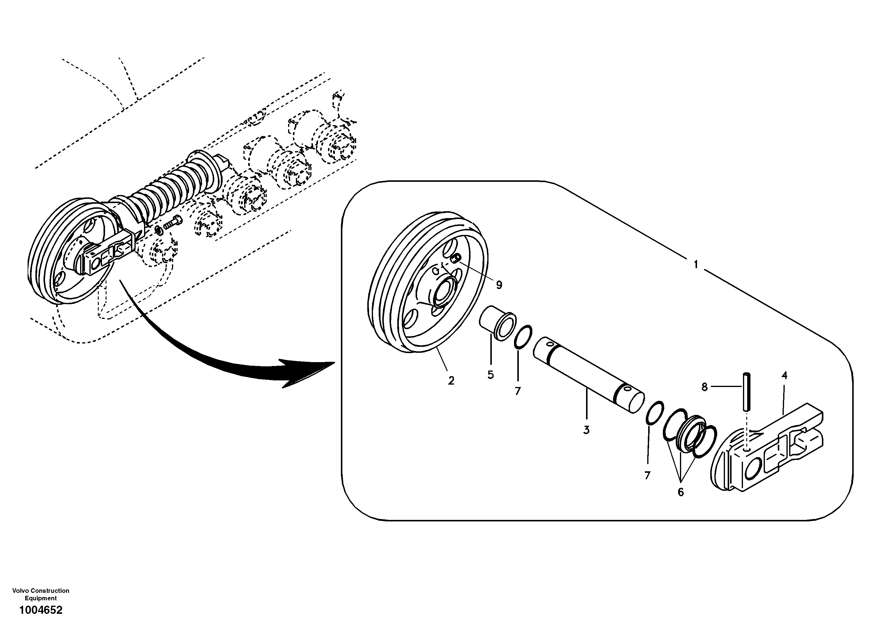 Front idler — volvo parts diagram