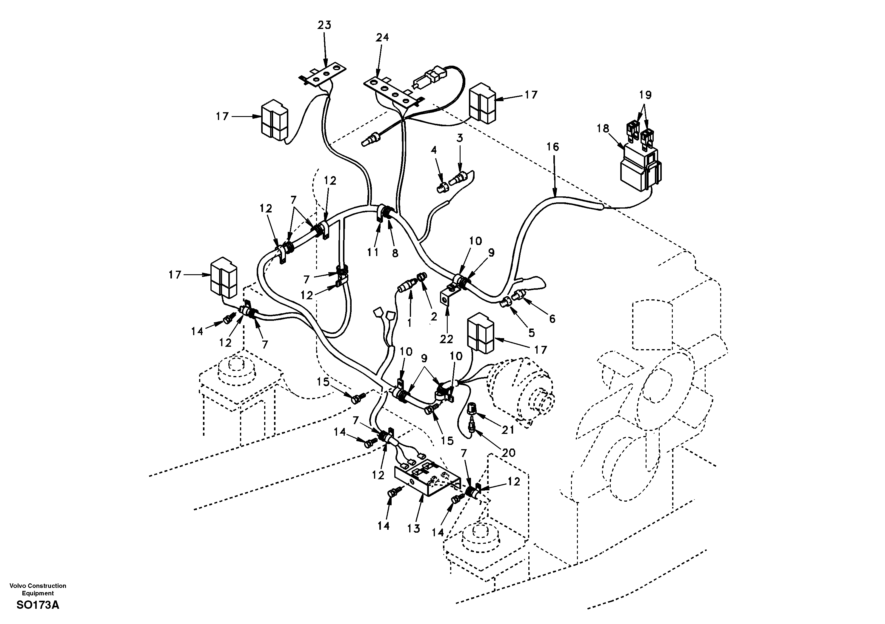 Cable harness, engine — volvo parts diagram