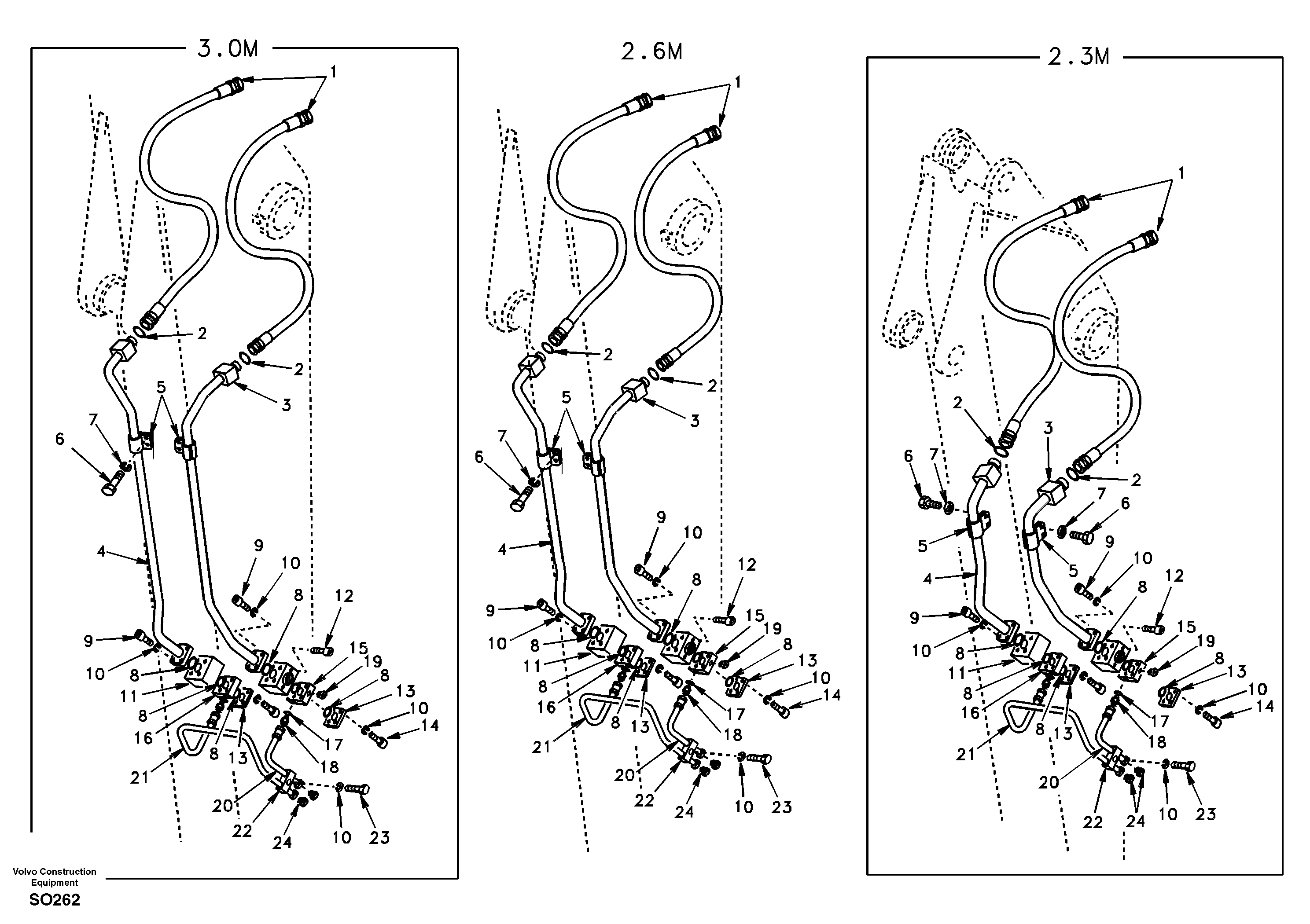 Working hydraulic, hammer and shear for dipper arm — volvo parts diagram