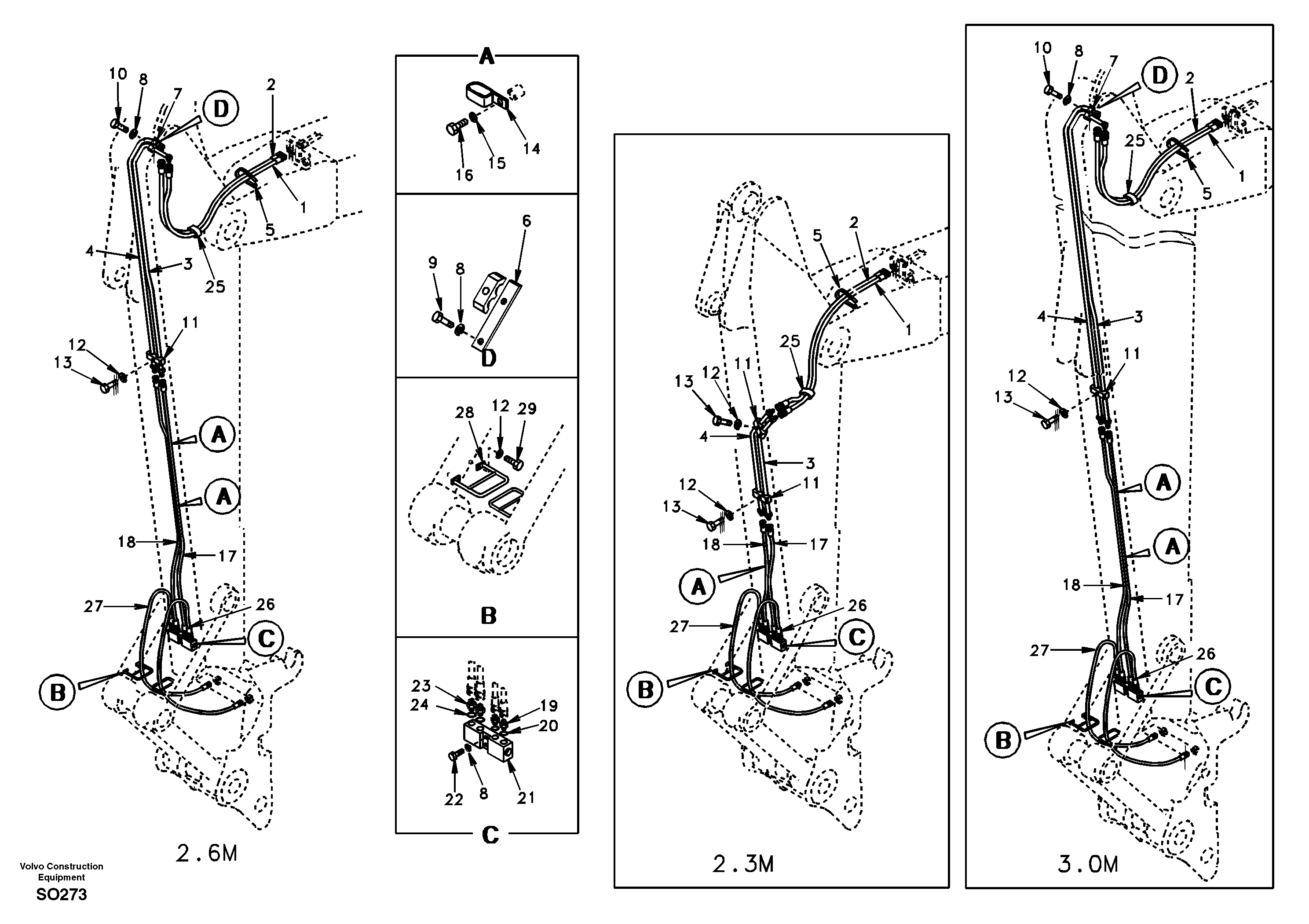 Quickfit hydraulic, dipper arm — volvo parts diagram