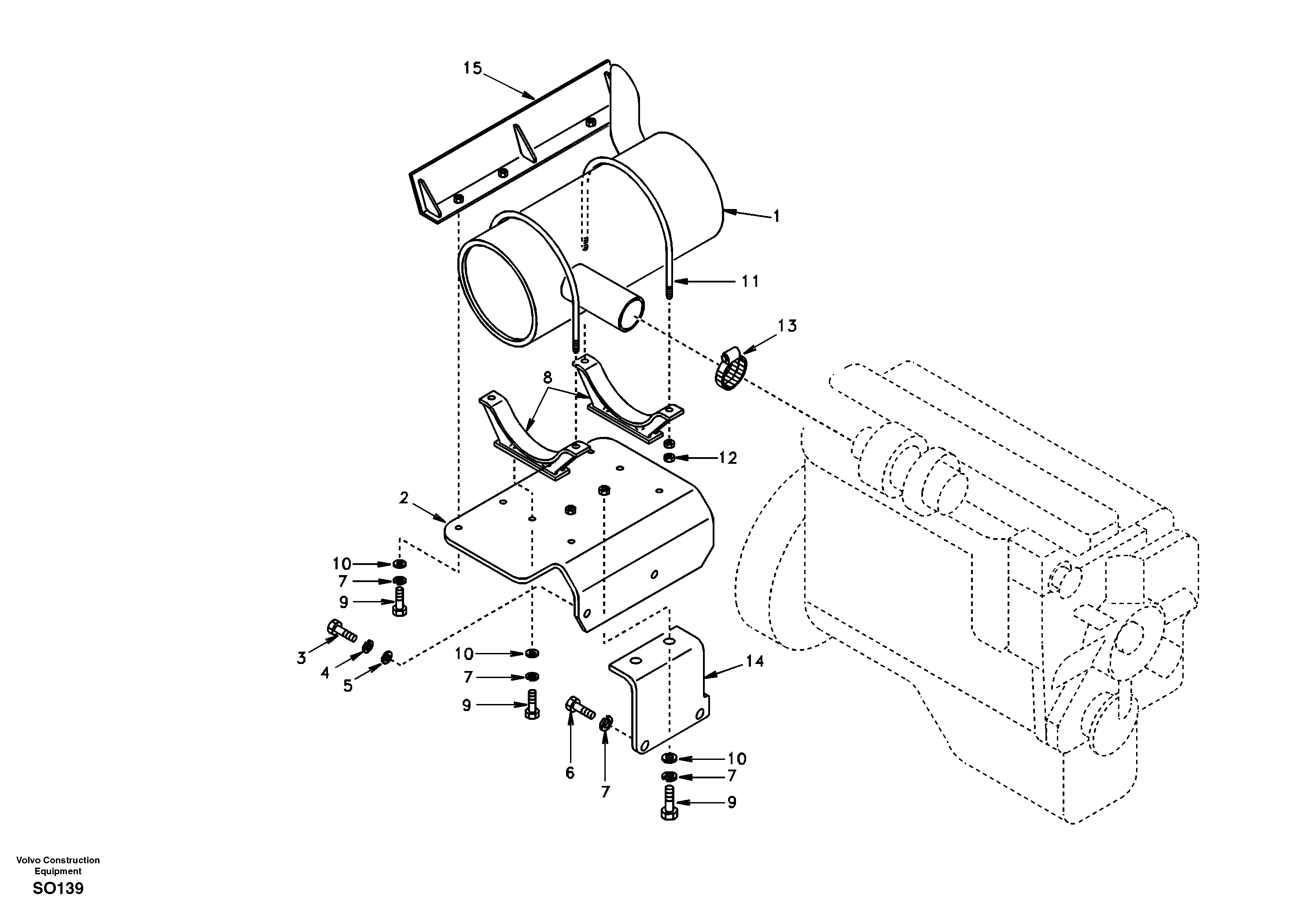 Exhaust system — volvo parts diagram