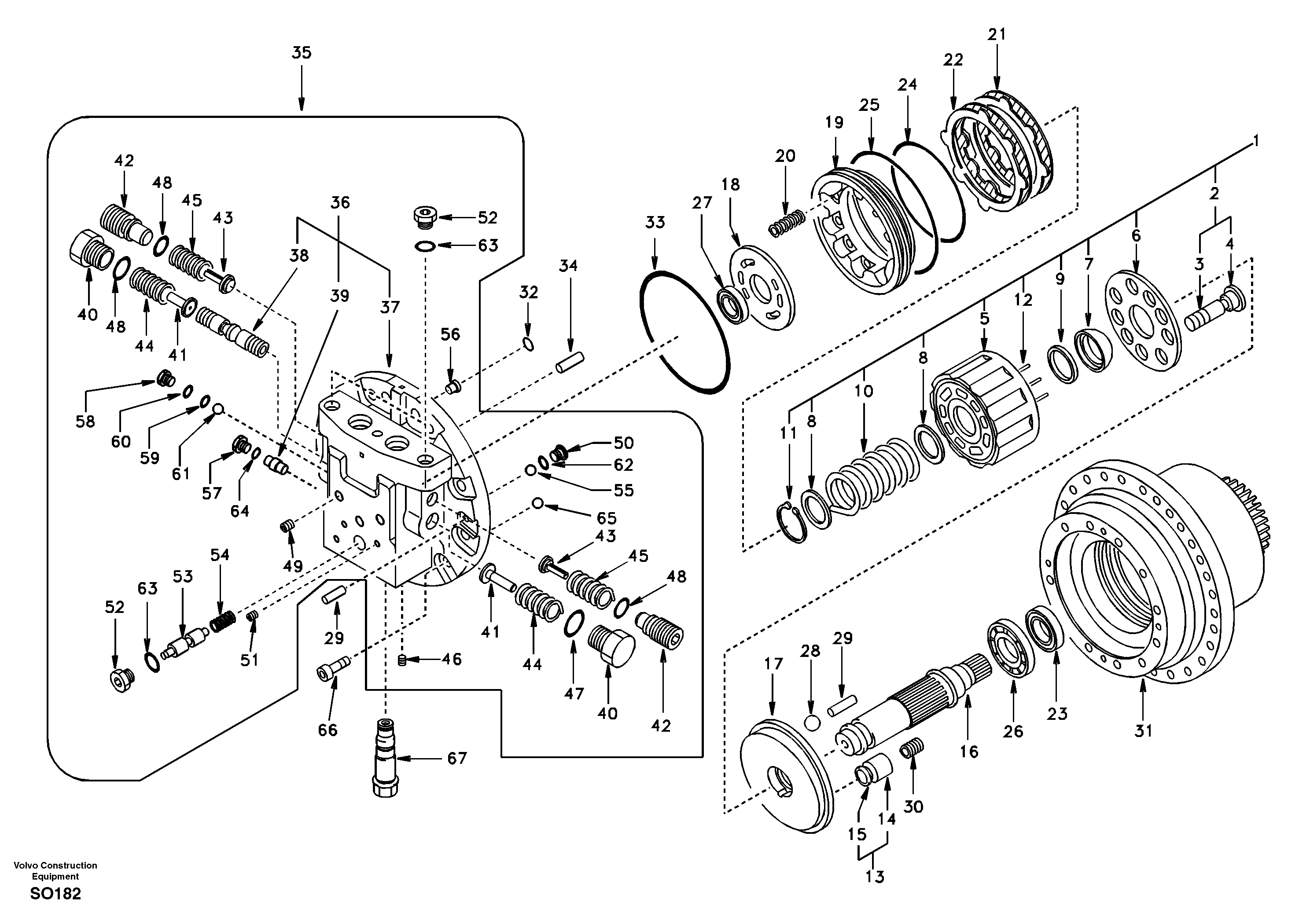 Travel motor — volvo parts diagram