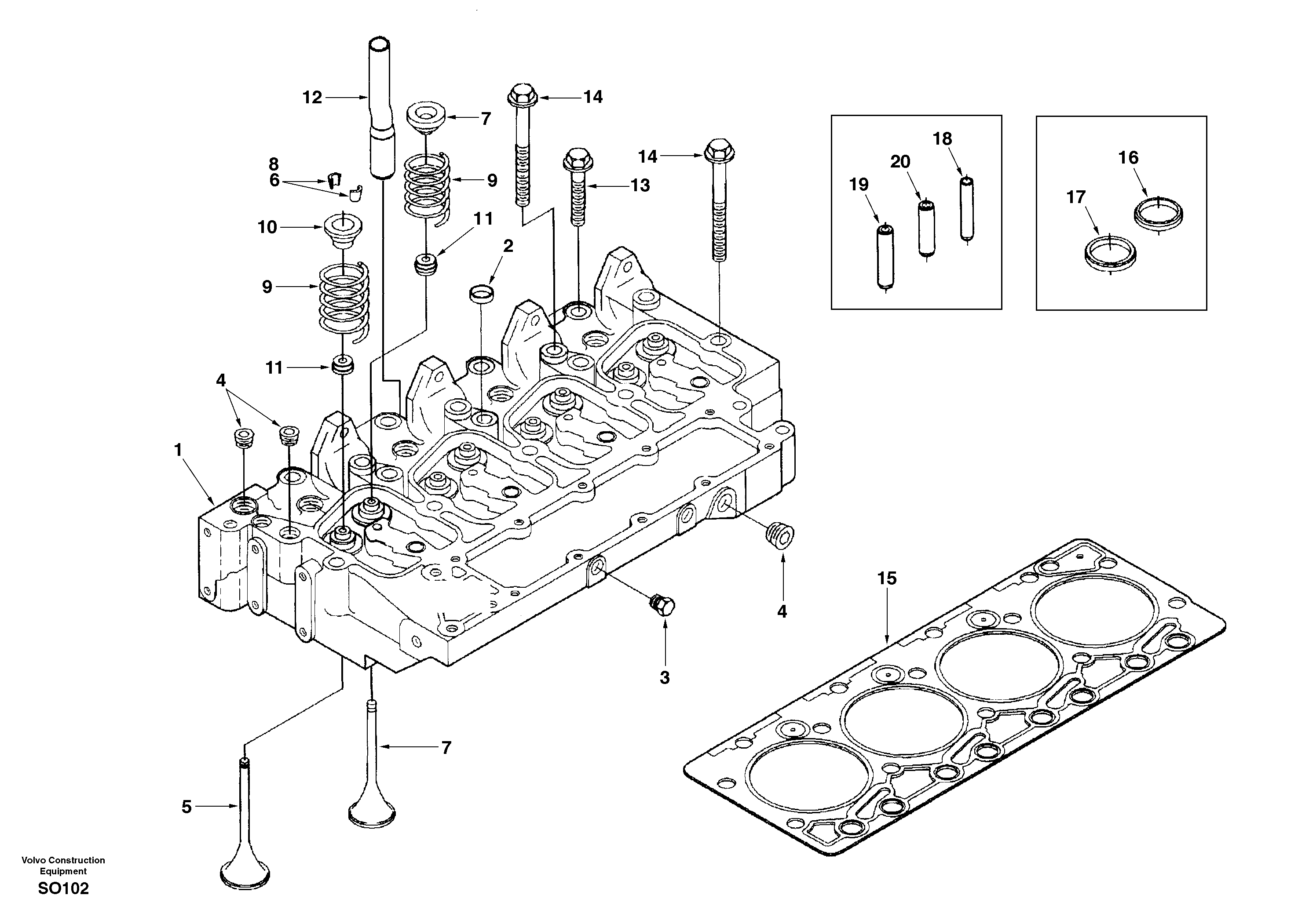 Cylinder head — volvo parts diagram