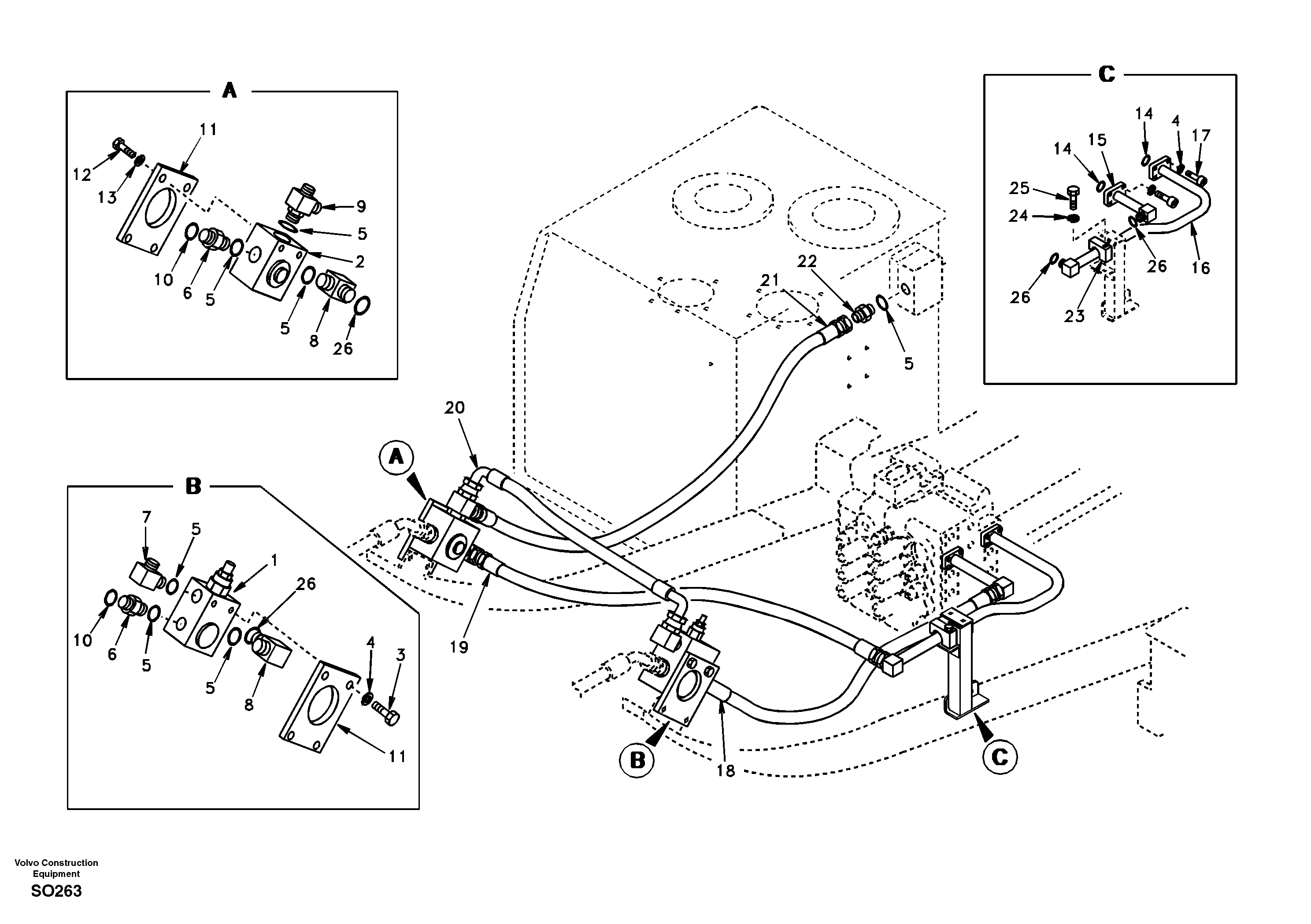 Working hydraulic, hammer and shear for upper — volvo parts diagram