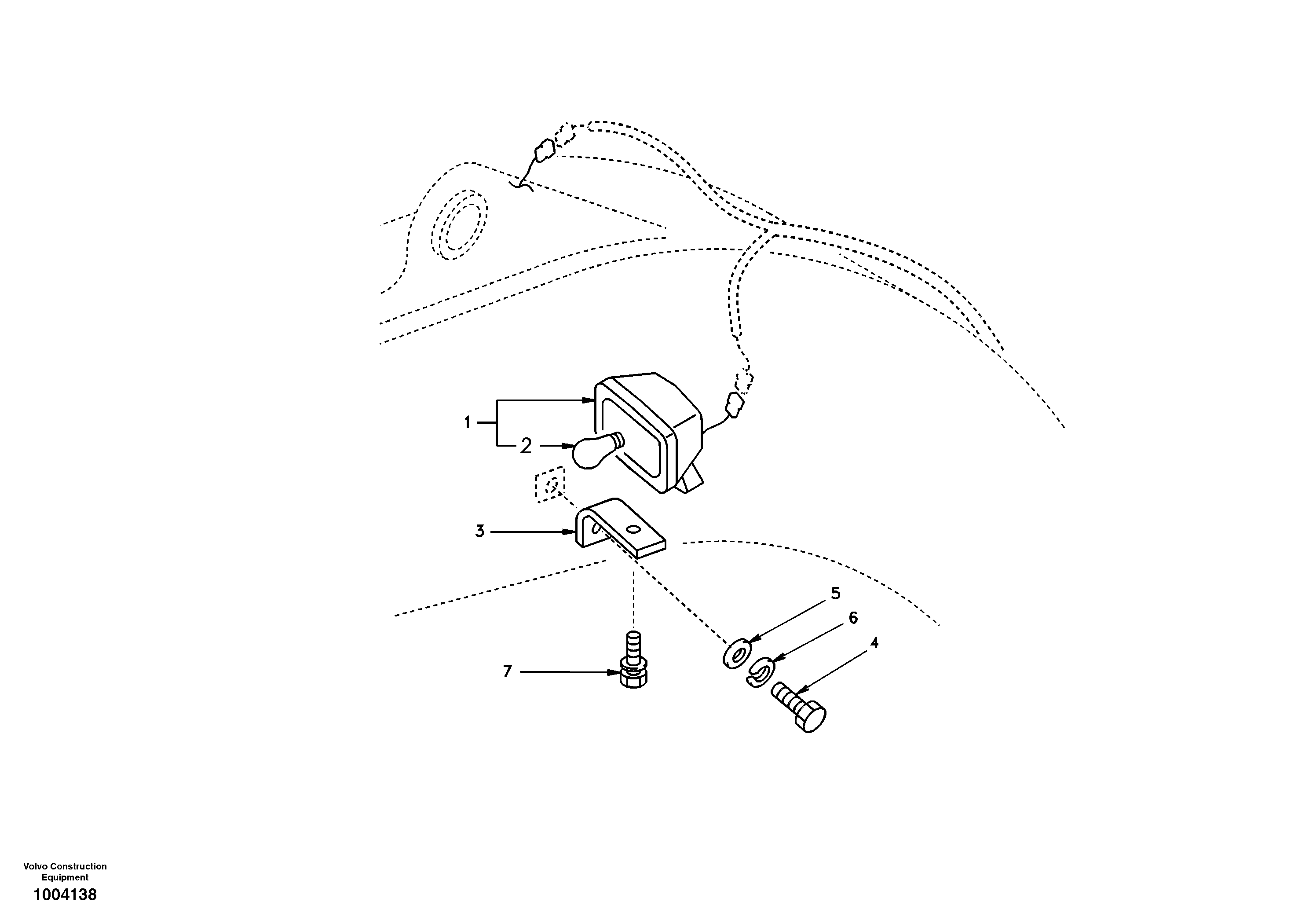 Working lamp on boom — volvo parts diagram