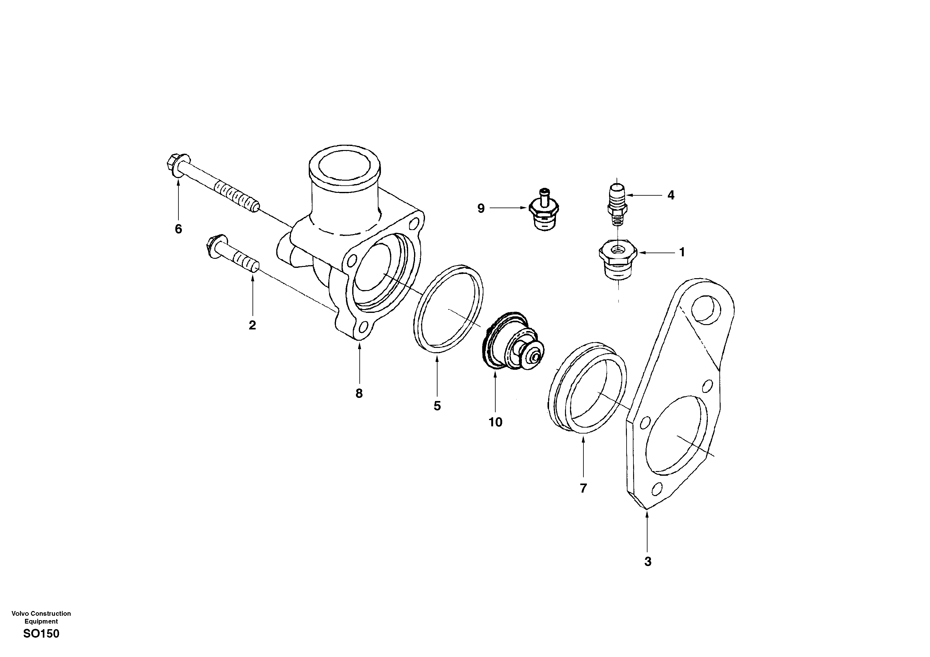 Thermostat housing — volvo parts diagram