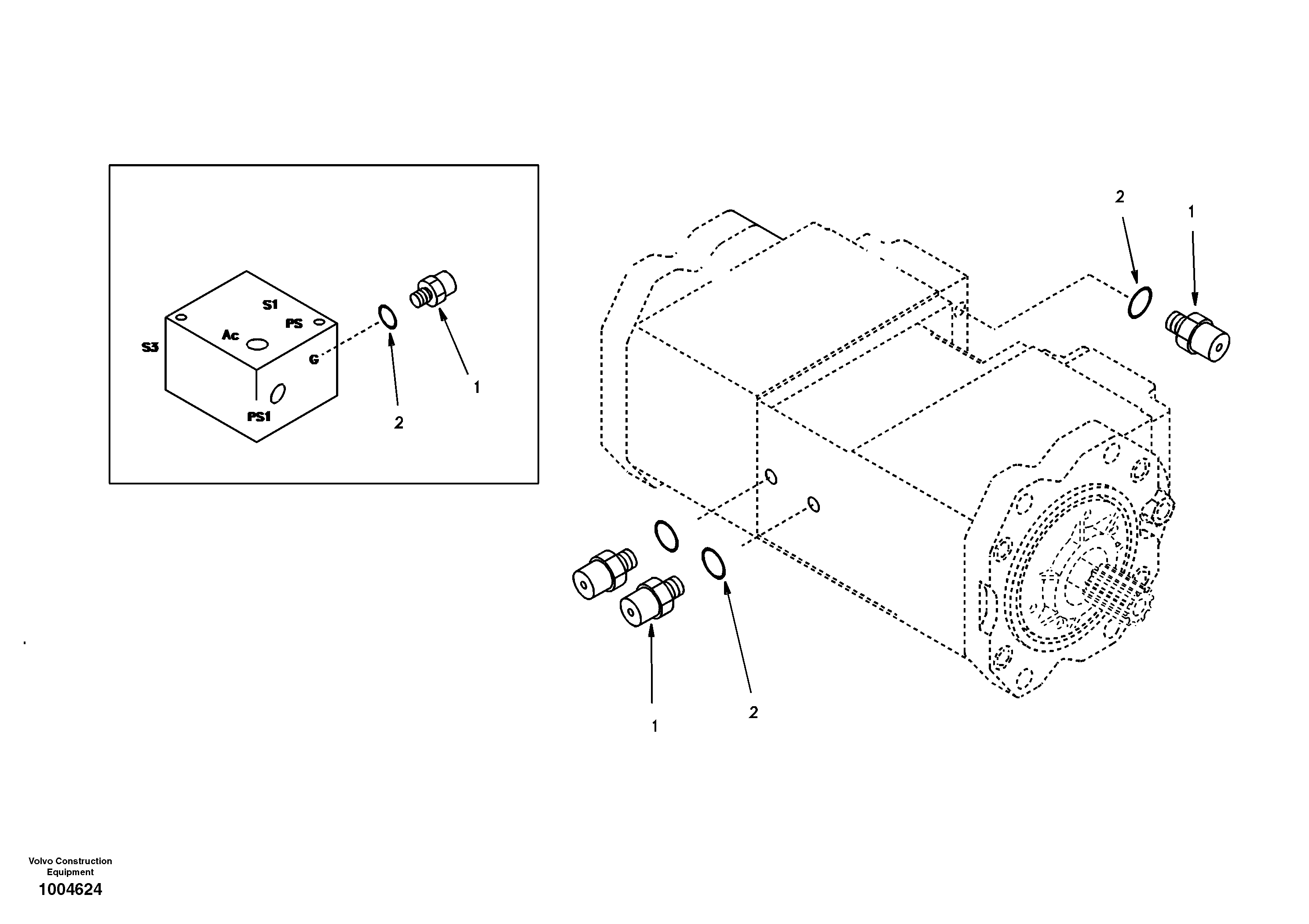 Hydraulic system, hydraulic tank to hydraulic pump — volvo parts diagram
